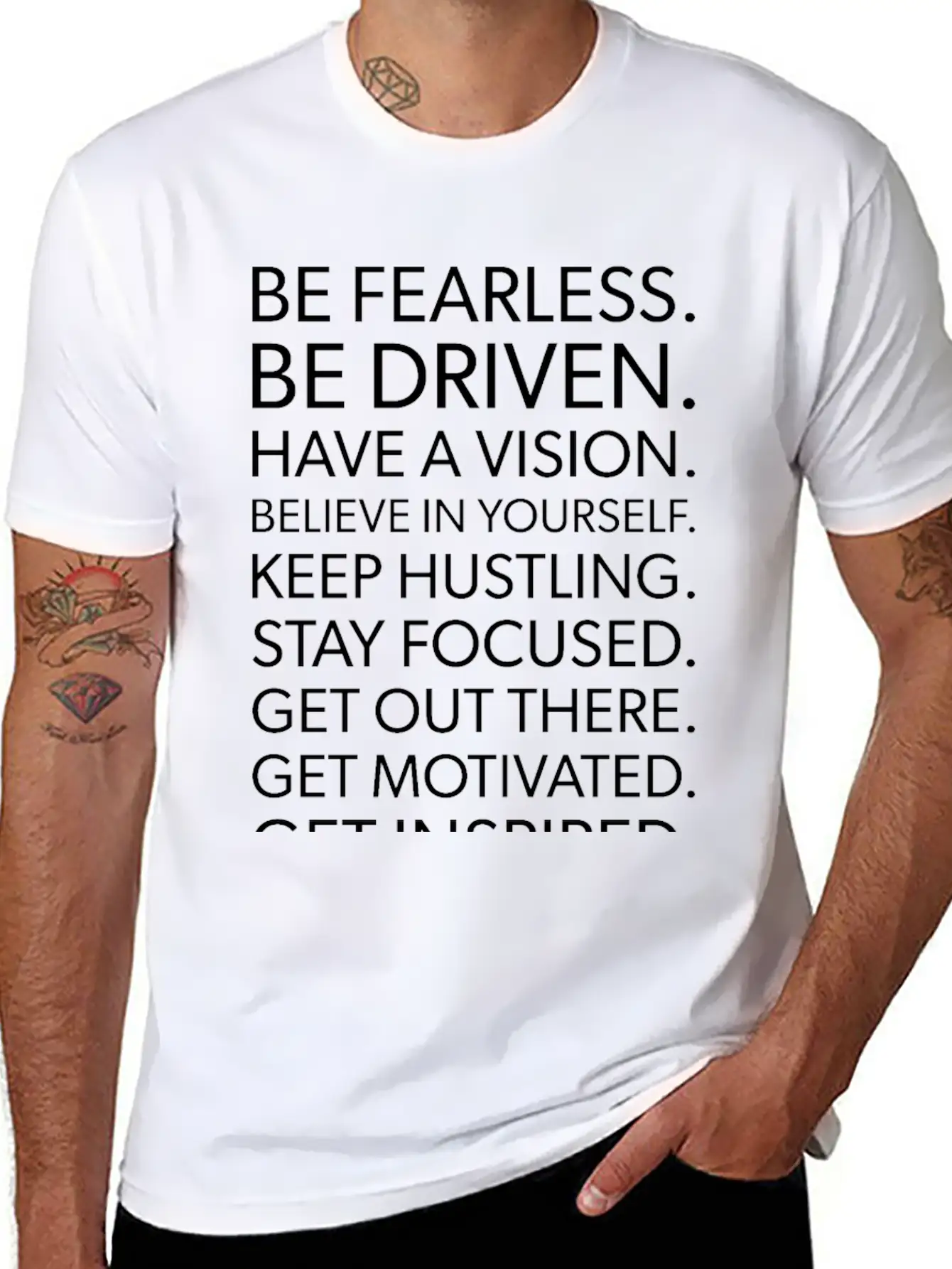 Be Fearless Driven Have A Vision Get Out There Unisex Casual T-Shirt – Clean Design For Daily Comfort