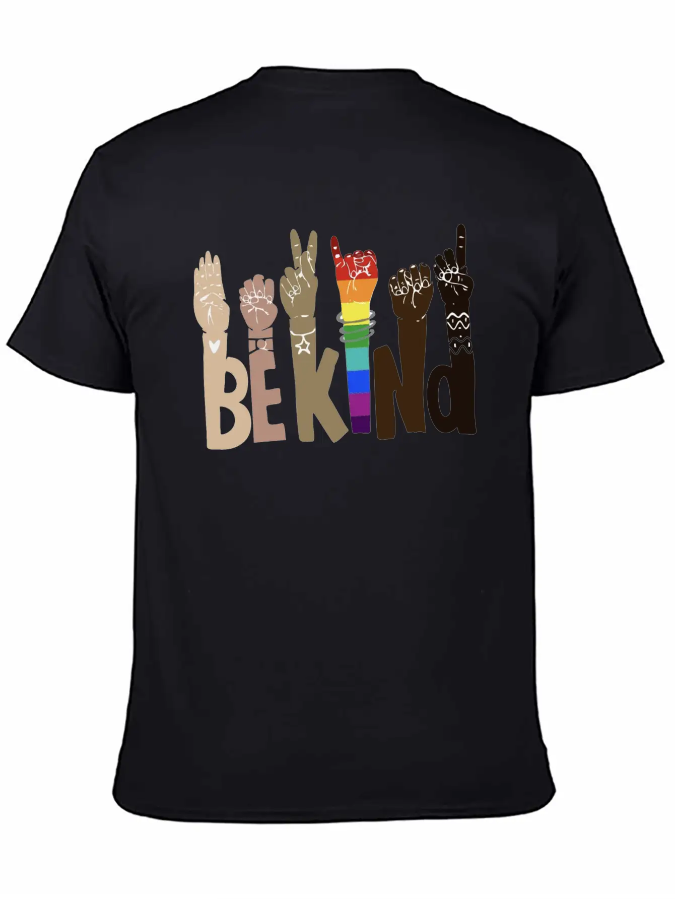 Be Kind Sign Language Shirt Be Kind Rainbow Essential Unisex Summer Tee – Soft Cotton Casual Fit