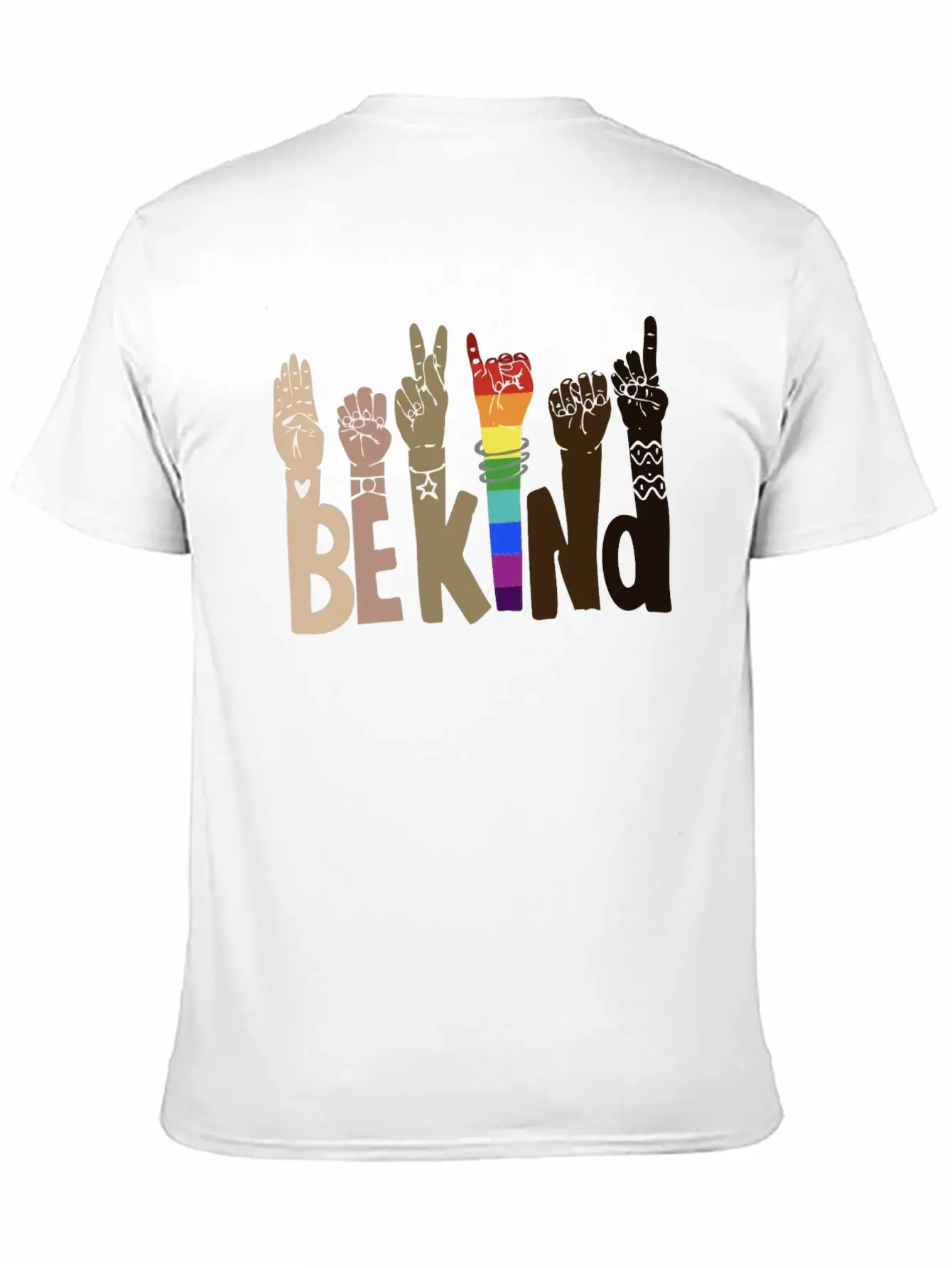 Be Kind Sign Language Shirt Be Kind Rainbow Essential Unisex Summer Tee – Soft Cotton Casual Fit