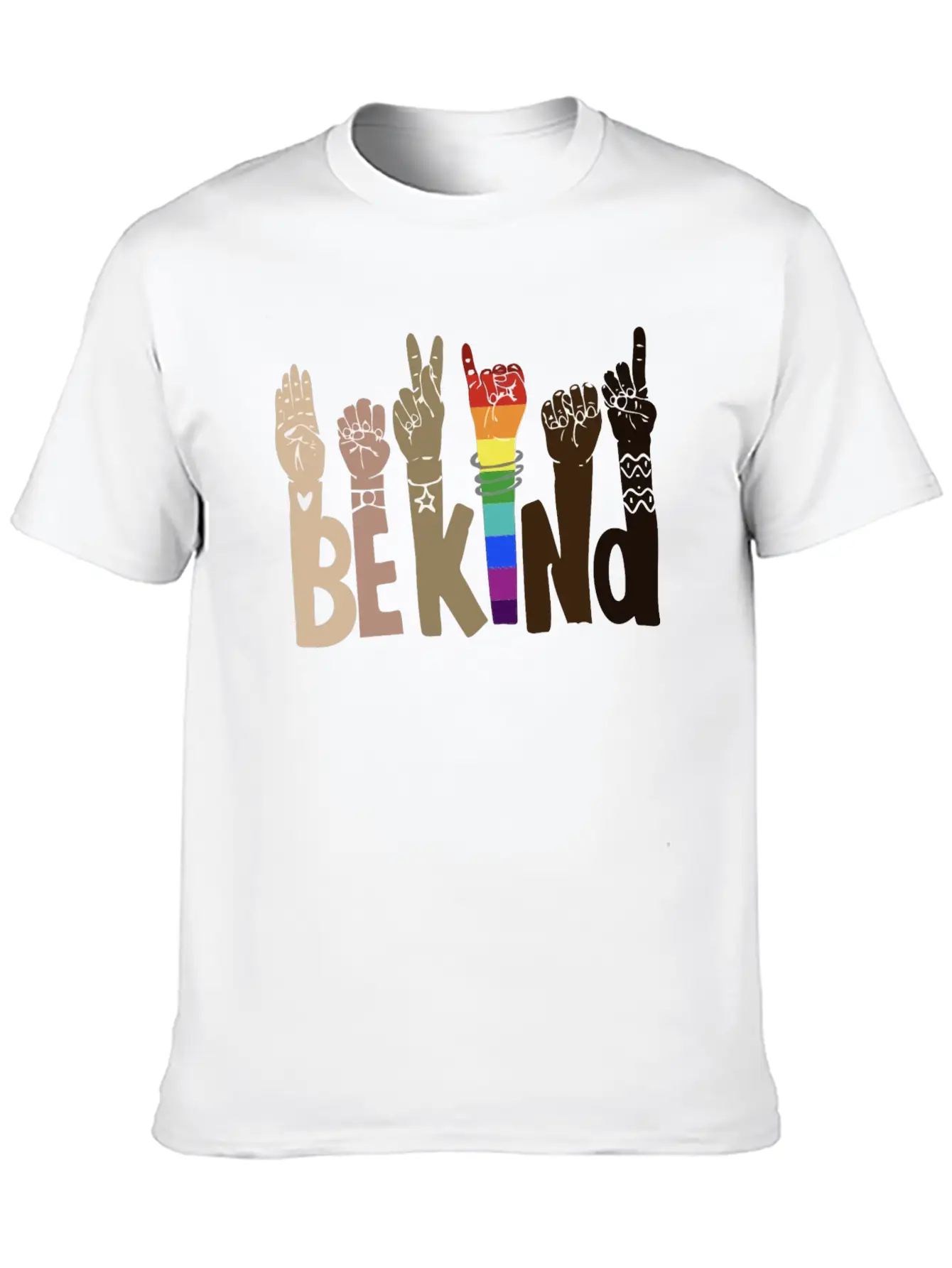 Be Kind Sign Language Shirt Be Kind Rainbow Essential Unisex Summer Tee – Soft Cotton Casual Fit