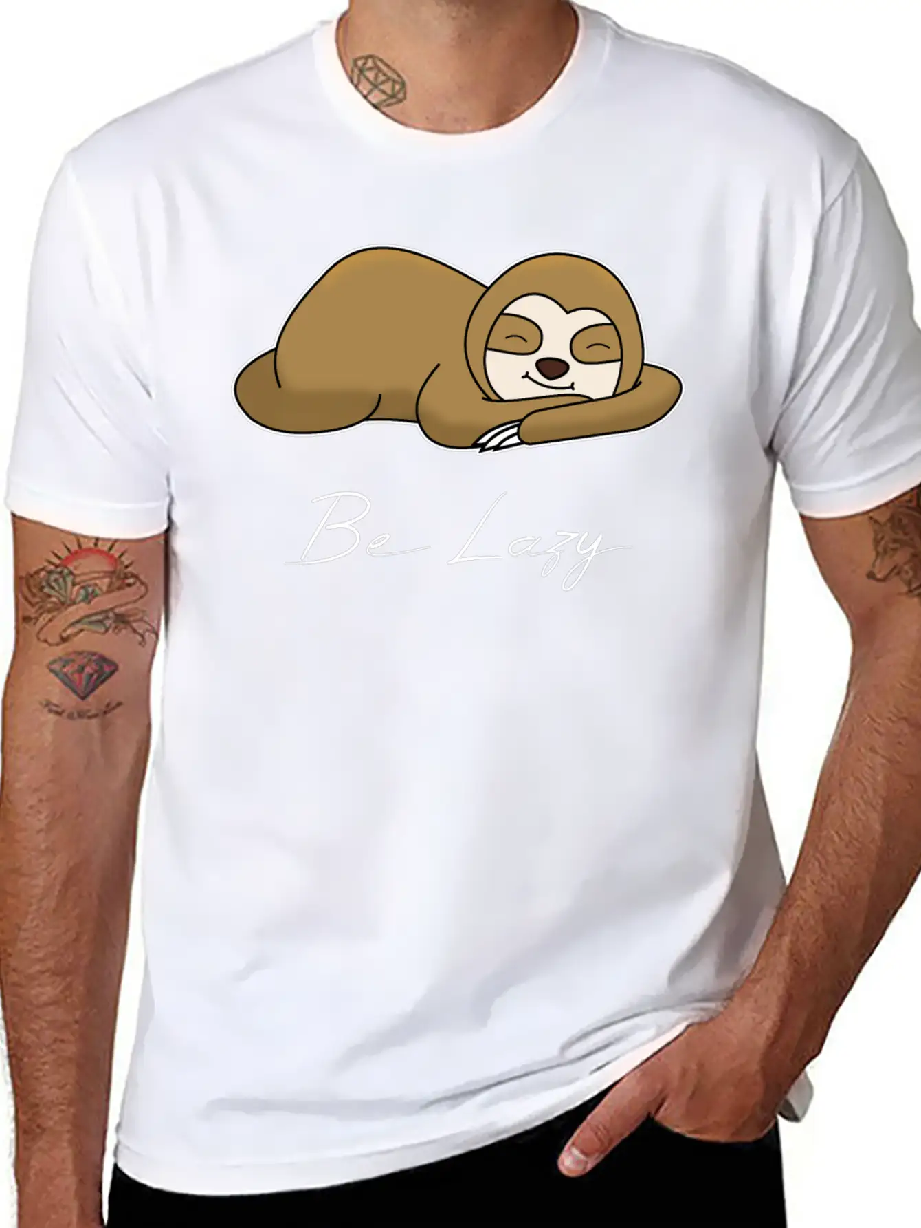 BE LAZY Unisex Short Sleeve Soft Cotton T-Shirt – Casual Everyday Wear