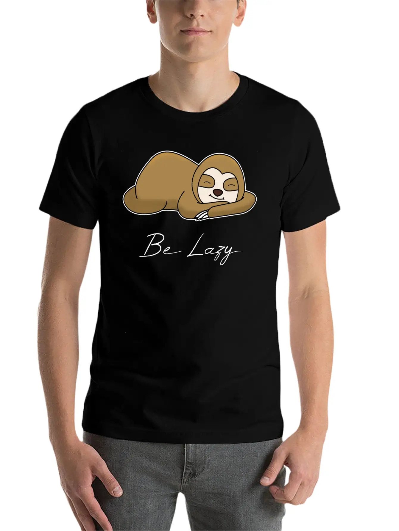 BE LAZY Unisex Short Sleeve Soft Cotton T-Shirt – Casual Everyday Wear