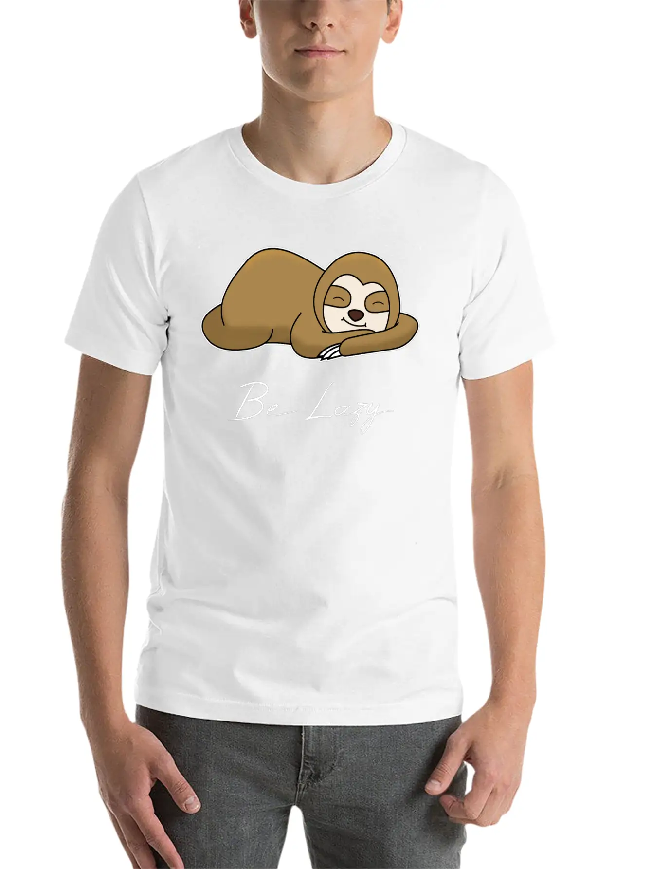 BE LAZY Unisex Short Sleeve Soft Cotton T-Shirt – Casual Everyday Wear