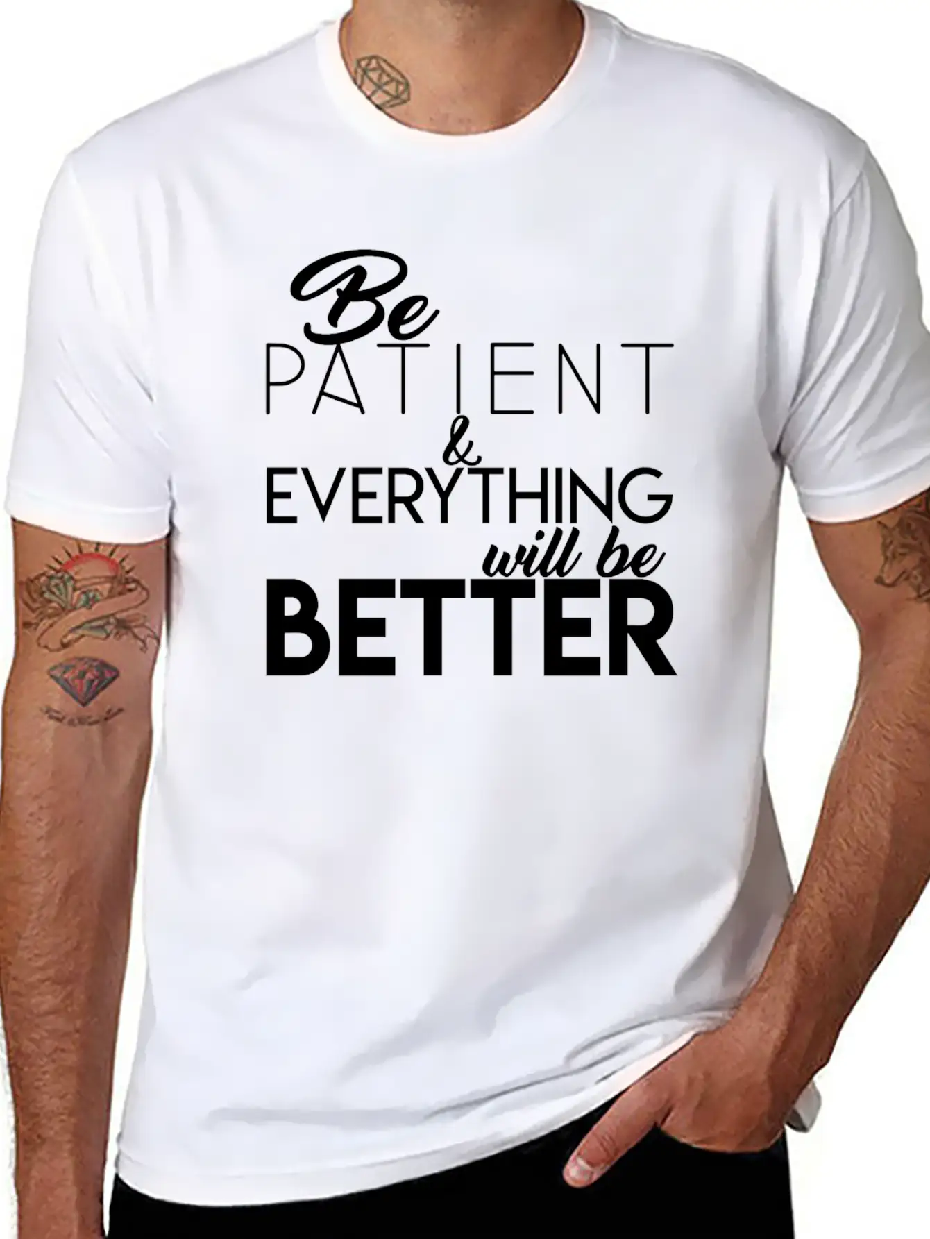 Be Patient Unisex Short Sleeve Soft Cotton T-Shirt – Casual Everyday Wear