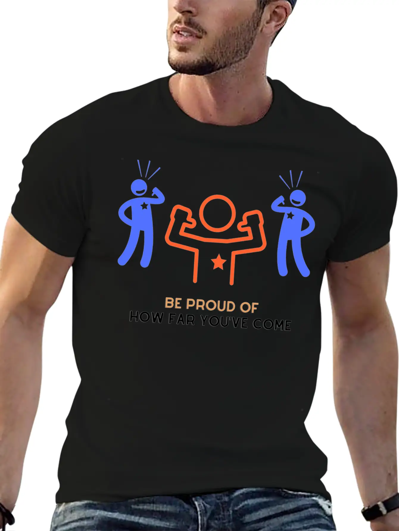 Be Proud Of How Far You've Come Unisex Short Sleeve Soft Cotton T-Shirt – Casual Everyday Wear