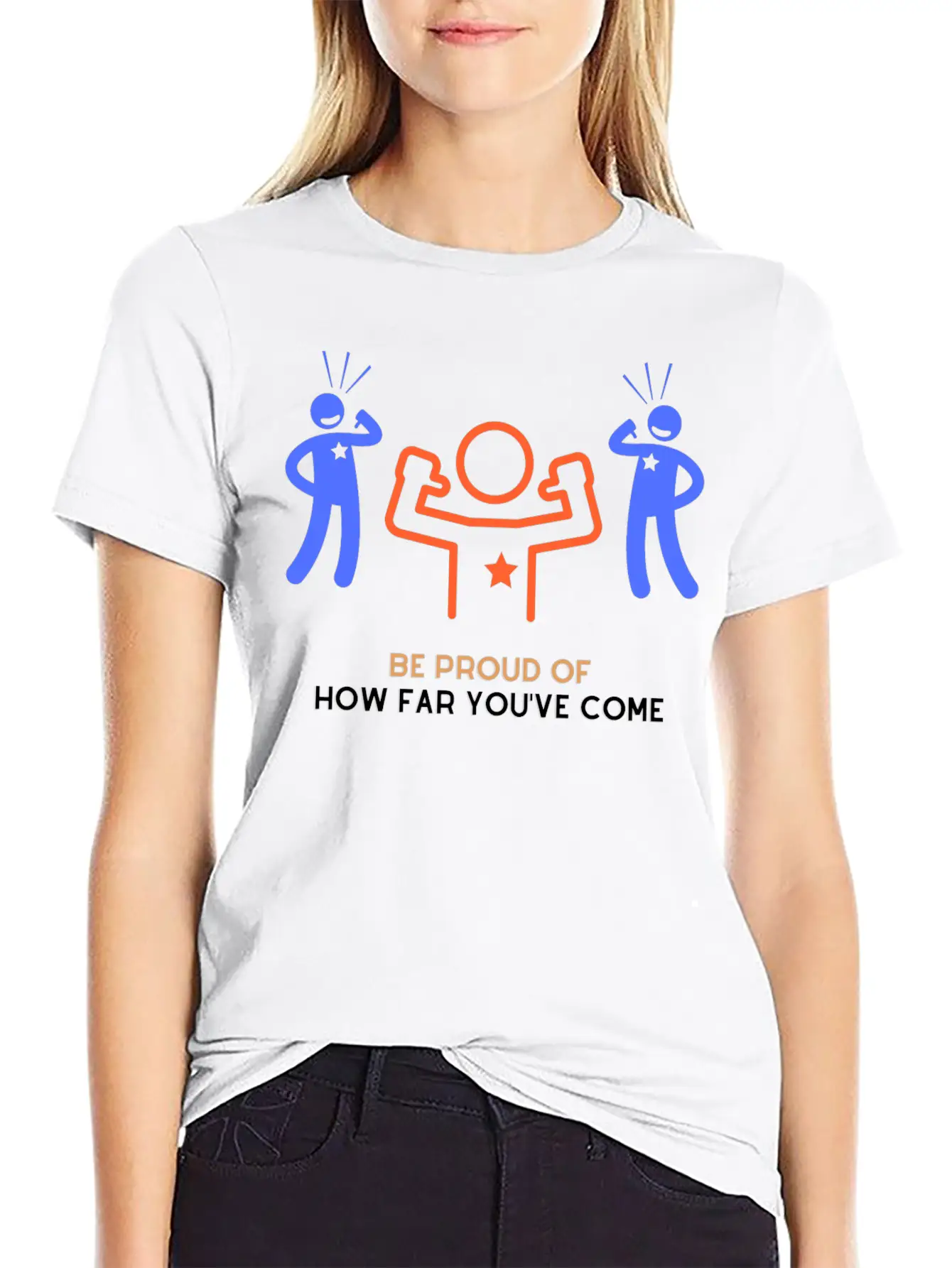 Be Proud Of How Far You've Come Unisex Short Sleeve Soft Cotton T-Shirt – Casual Everyday Wear