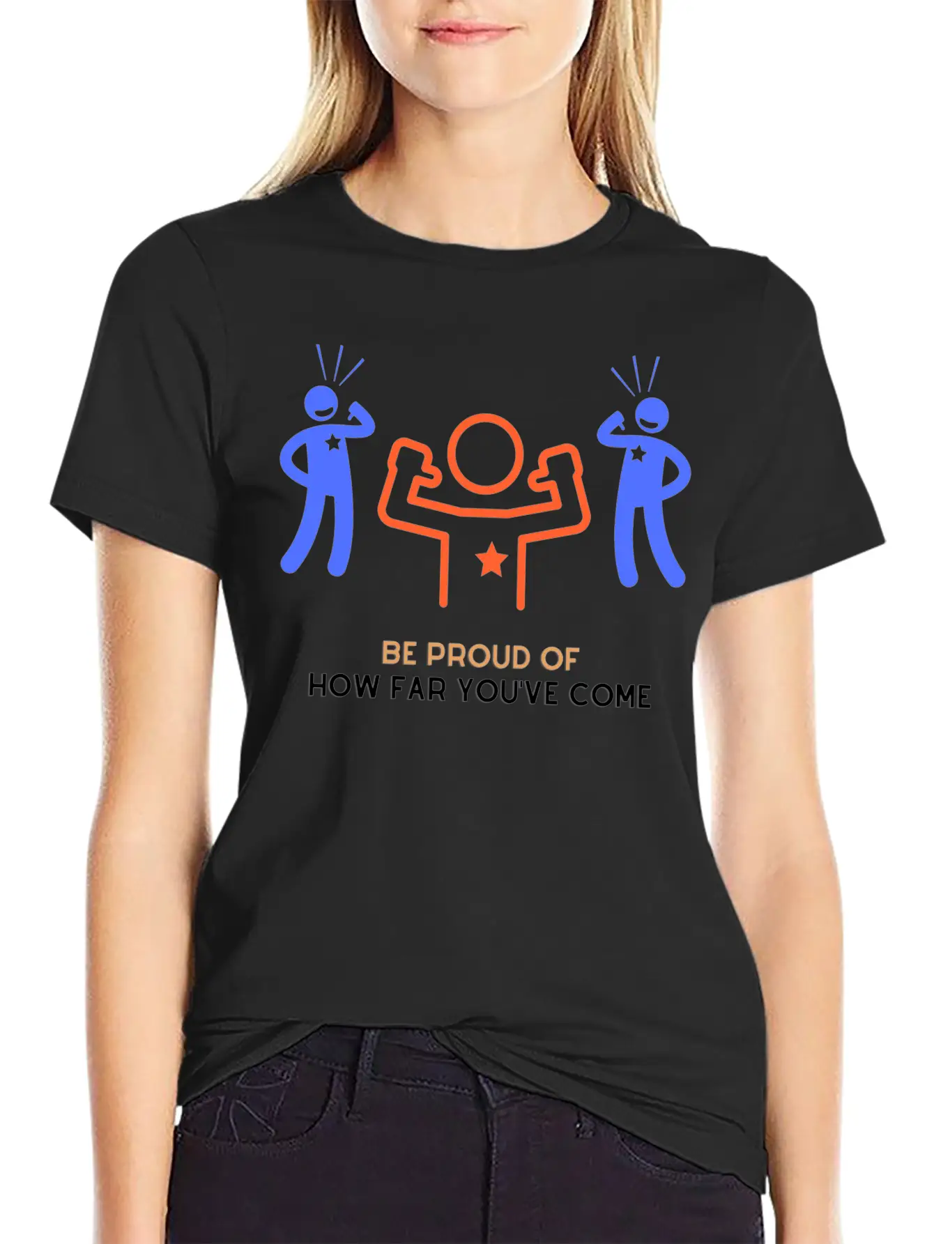 Be Proud Of How Far You've Come Unisex Short Sleeve Soft Cotton T-Shirt – Casual Everyday Wear