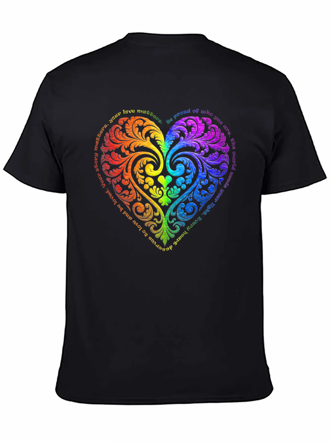 Be Proud Of Who You Are... - Gradient Heart No.27 Stylish Everyday T-Shirt – Unisex Basic Cotton Tee
