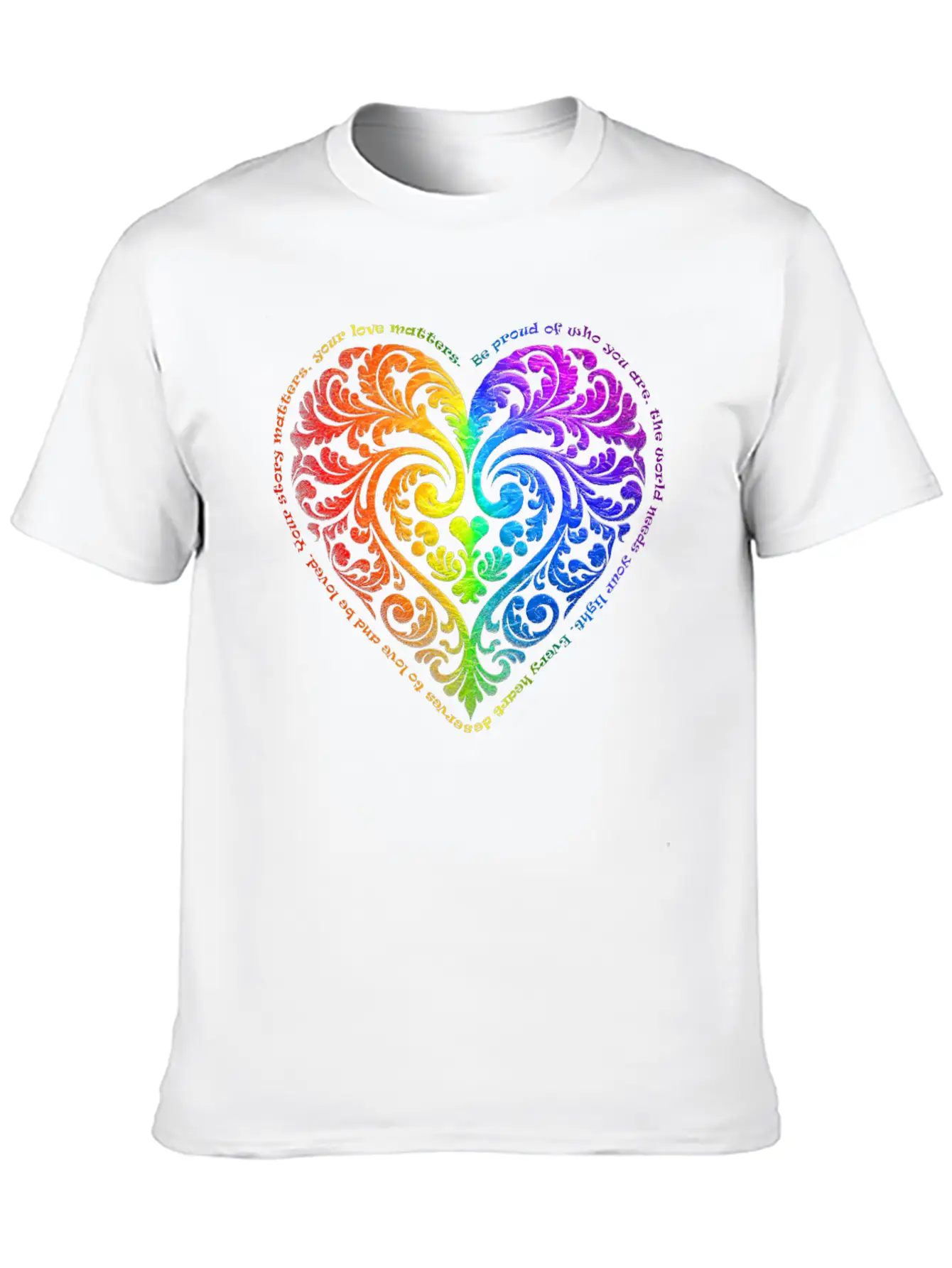 Be Proud Of Who You Are... - Gradient Heart No.27 Stylish Everyday T-Shirt – Unisex Basic Cotton Tee