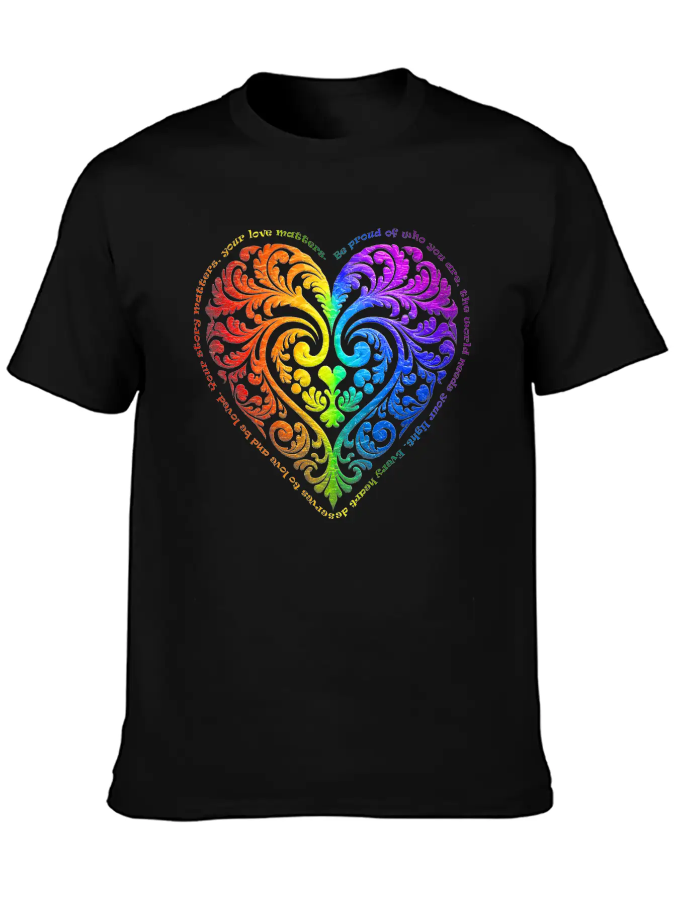 Be Proud Of Who You Are... - Gradient Heart No.27 Stylish Everyday T-Shirt – Unisex Basic Cotton Tee
