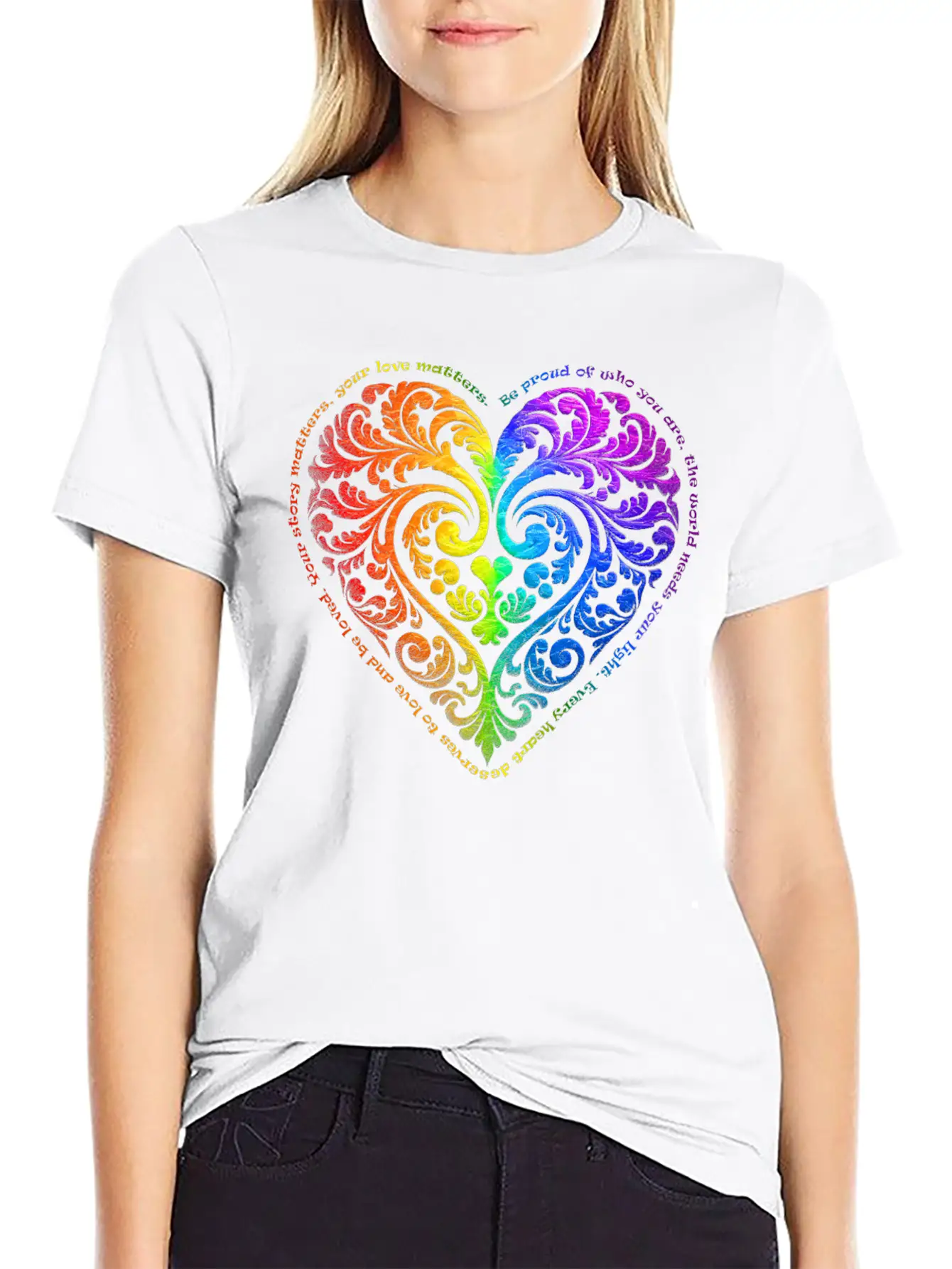 Be Proud Of Who You Are... - Gradient Heart No.27 Stylish Everyday T-Shirt – Unisex Basic Cotton Tee
