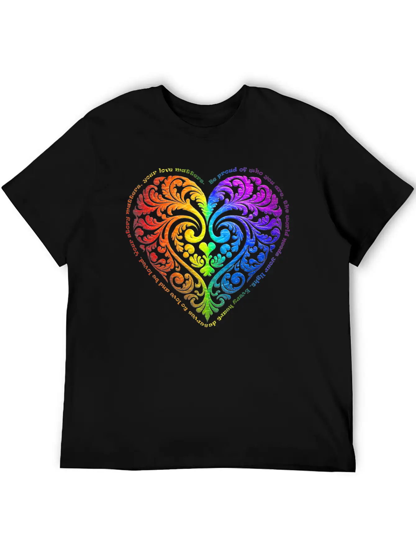 Be Proud Of Who You Are... - Gradient Heart No.27 Stylish Everyday T-Shirt – Unisex Basic Cotton Tee