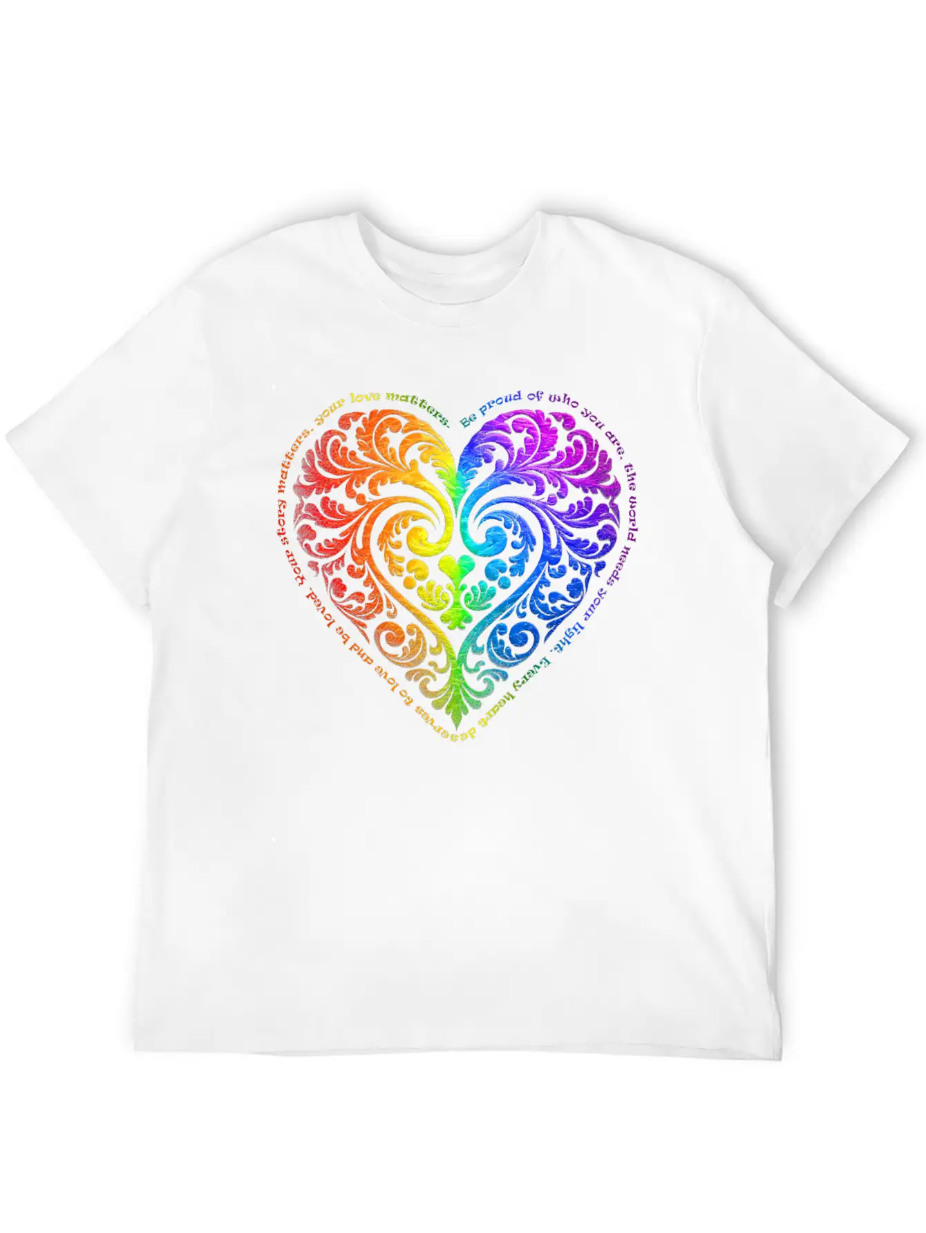 Be Proud Of Who You Are... - Gradient Heart No.27 Stylish Everyday T-Shirt – Unisex Basic Cotton Tee