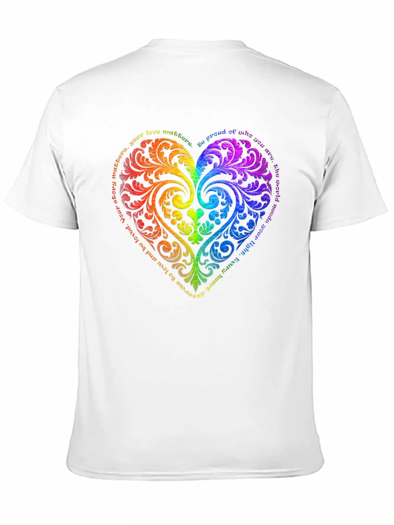 Be Proud Of Who You Are... - Gradient Heart No.27 Stylish Everyday T-Shirt – Unisex Basic Cotton Tee