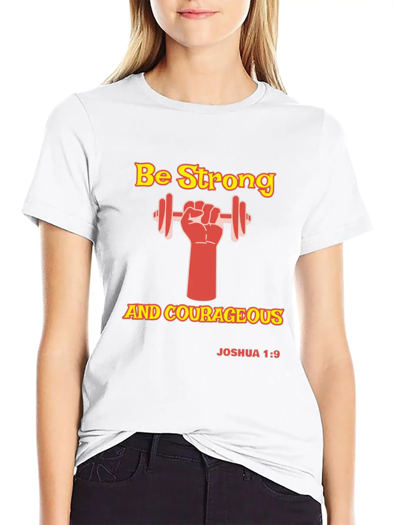 Be Strong And Courageous Joshua 1:9 Christian Tee Basic Graphic T-Shirt – Daily Comfort In Soft Cotton