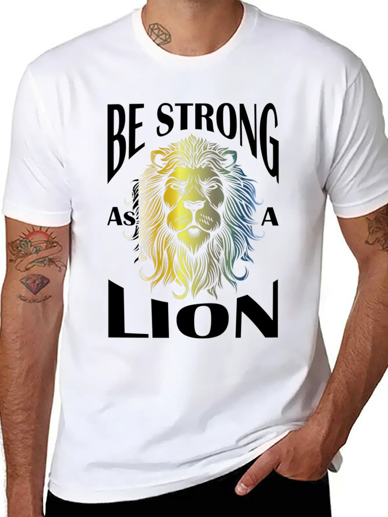 Be Strong As A Lion Comfortable Minimalist Graphic Tee – Summer Style Essential