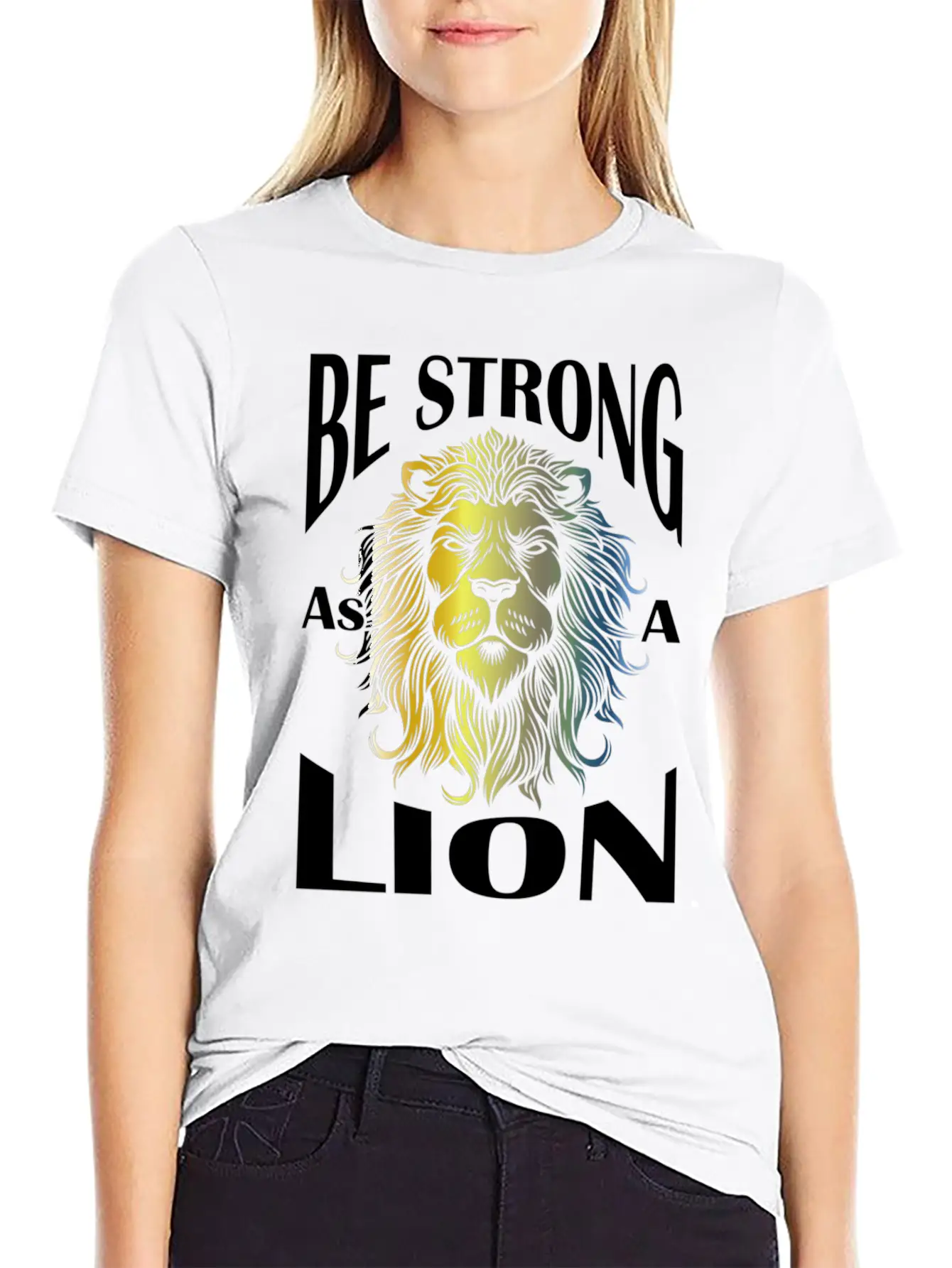 Be Strong As A Lion Comfortable Minimalist Graphic Tee – Summer Style Essential