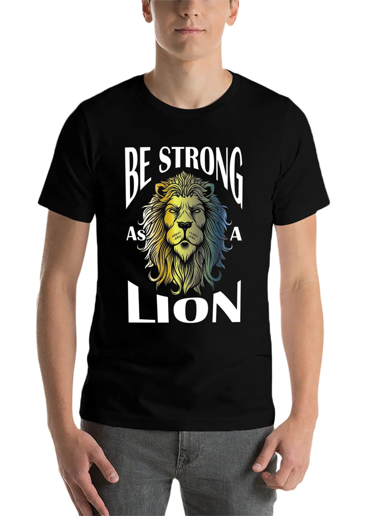 Be Strong As A Lion Comfortable Minimalist Graphic Tee – Summer Style Essential