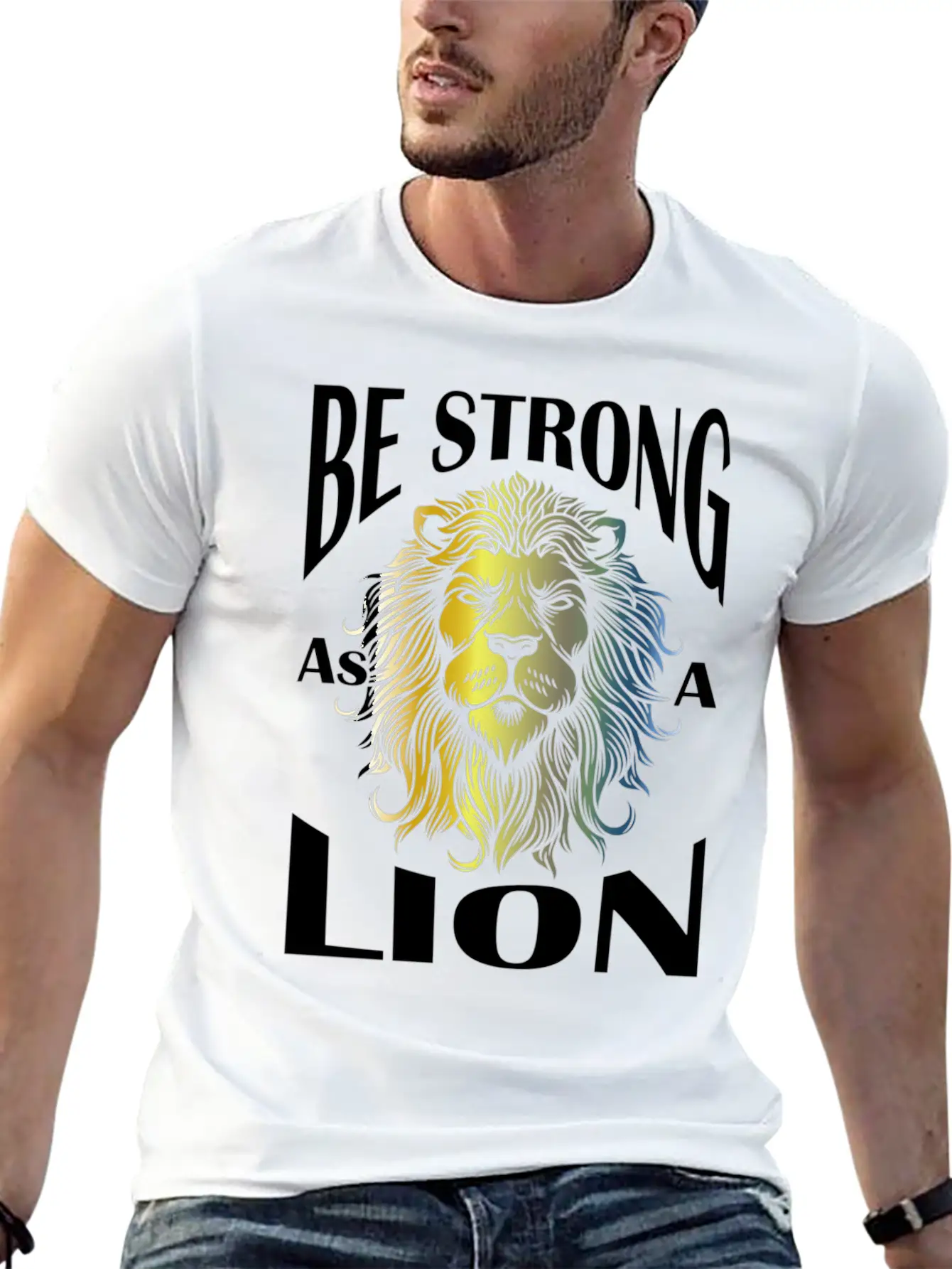 Be Strong As A Lion Comfortable Minimalist Graphic Tee – Summer Style Essential
