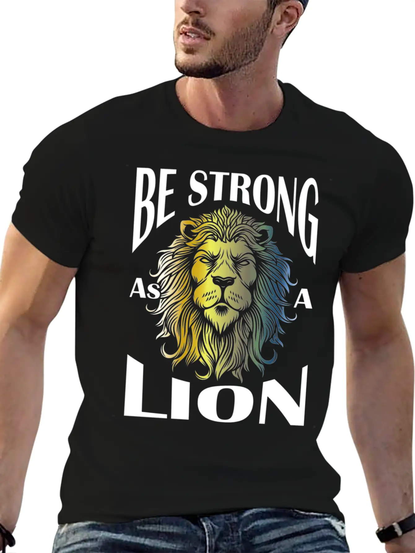 Be Strong As A Lion Comfortable Minimalist Graphic Tee – Summer Style Essential