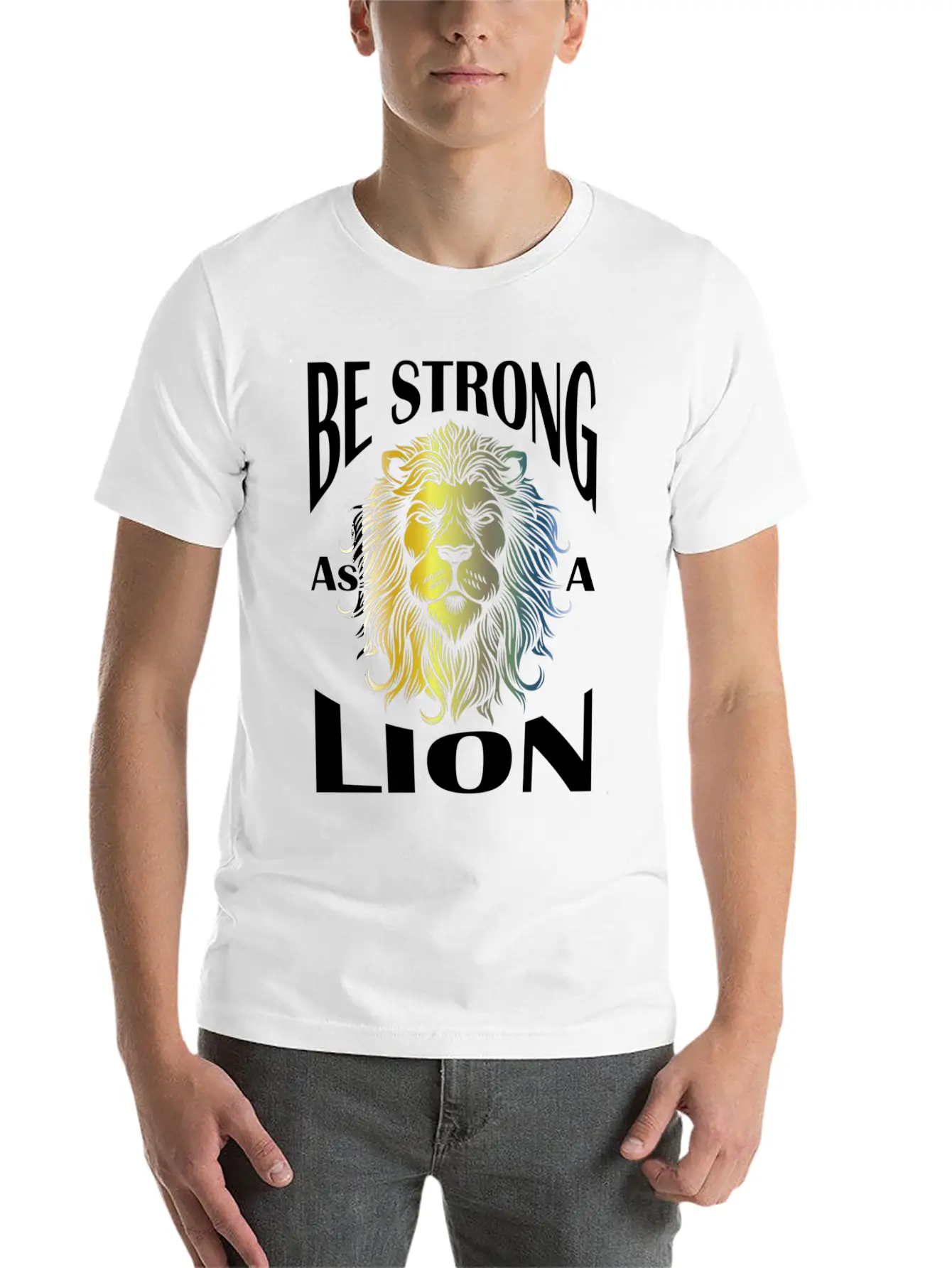 Be Strong As A Lion Comfortable Minimalist Graphic Tee – Summer Style Essential