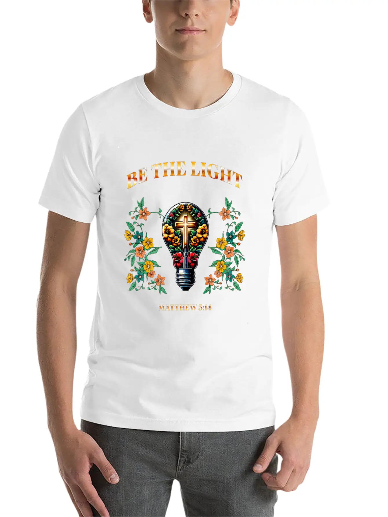 Be The Light Unisex Short Sleeve Soft Cotton T-Shirt – Casual Everyday Wear