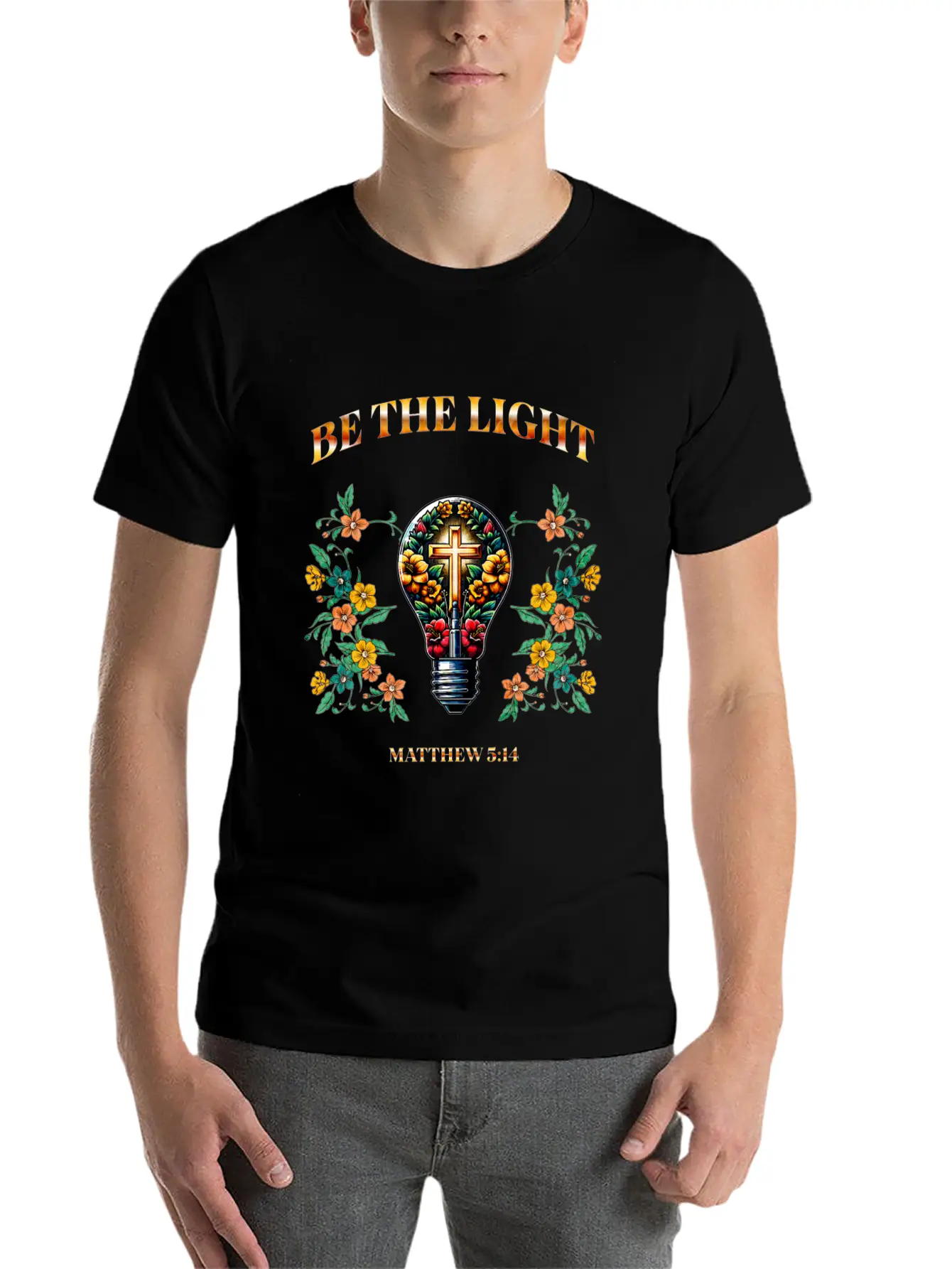 Be The Light Unisex Short Sleeve Soft Cotton T-Shirt – Casual Everyday Wear