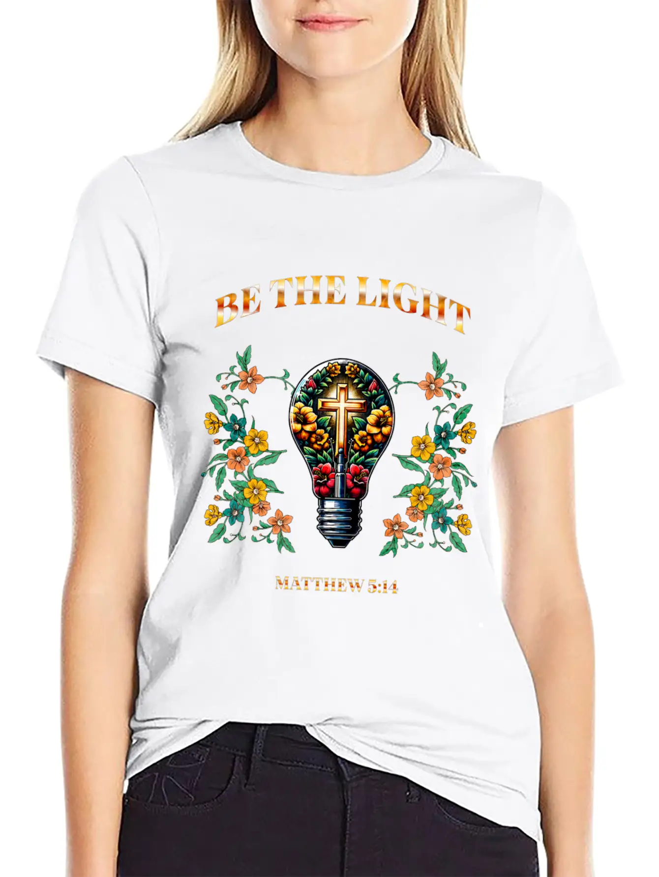 Be The Light Unisex Short Sleeve Soft Cotton T-Shirt – Casual Everyday Wear