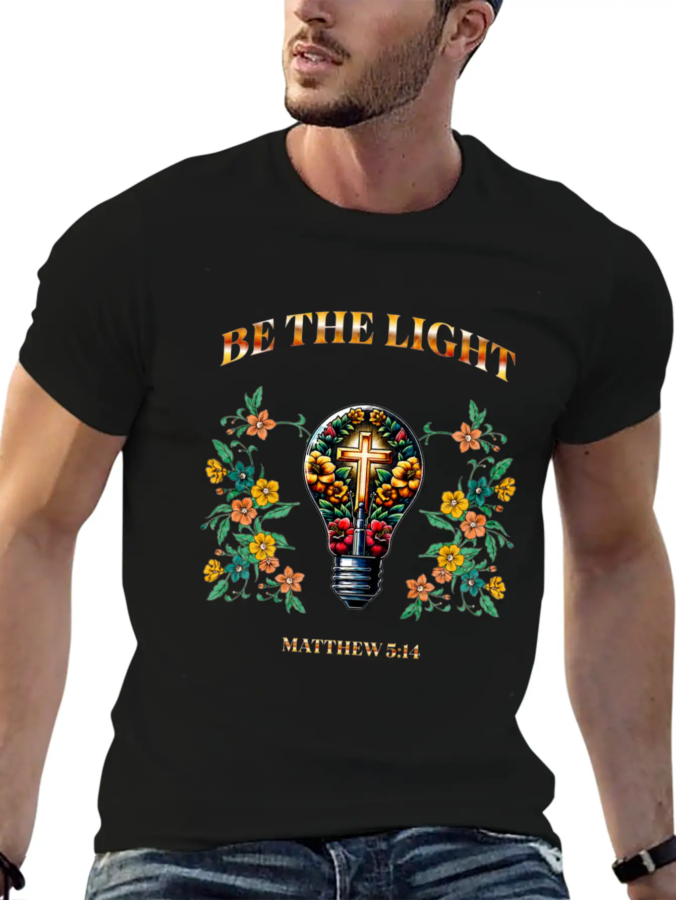 Be The Light Unisex Short Sleeve Soft Cotton T-Shirt – Casual Everyday Wear
