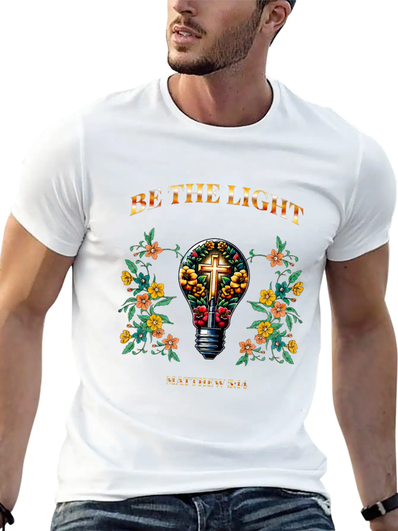 Be The Light Unisex Short Sleeve Soft Cotton T-Shirt – Casual Everyday Wear