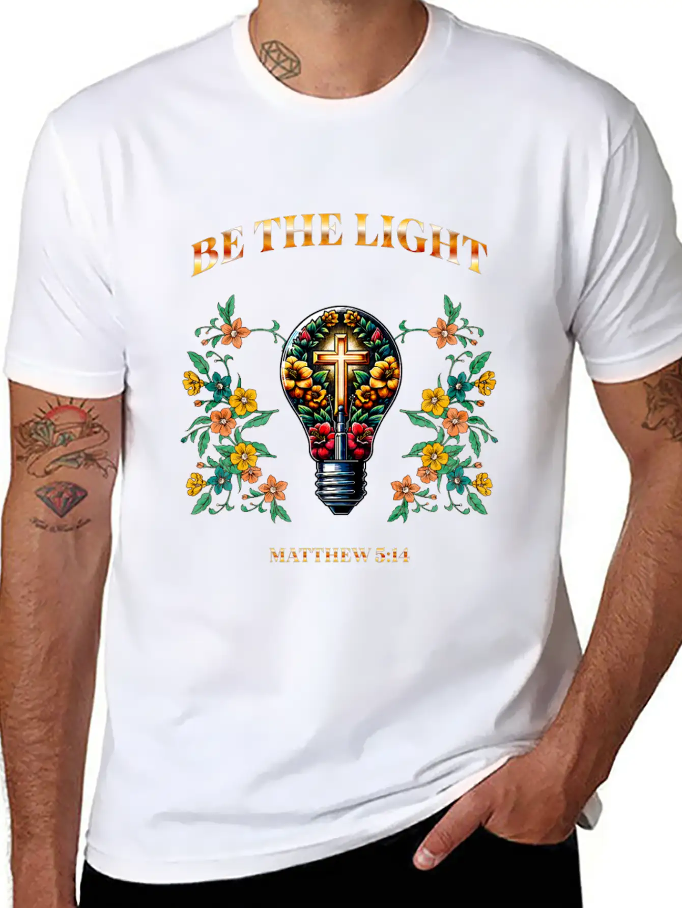 Be The Light Unisex Short Sleeve Soft Cotton T-Shirt – Casual Everyday Wear
