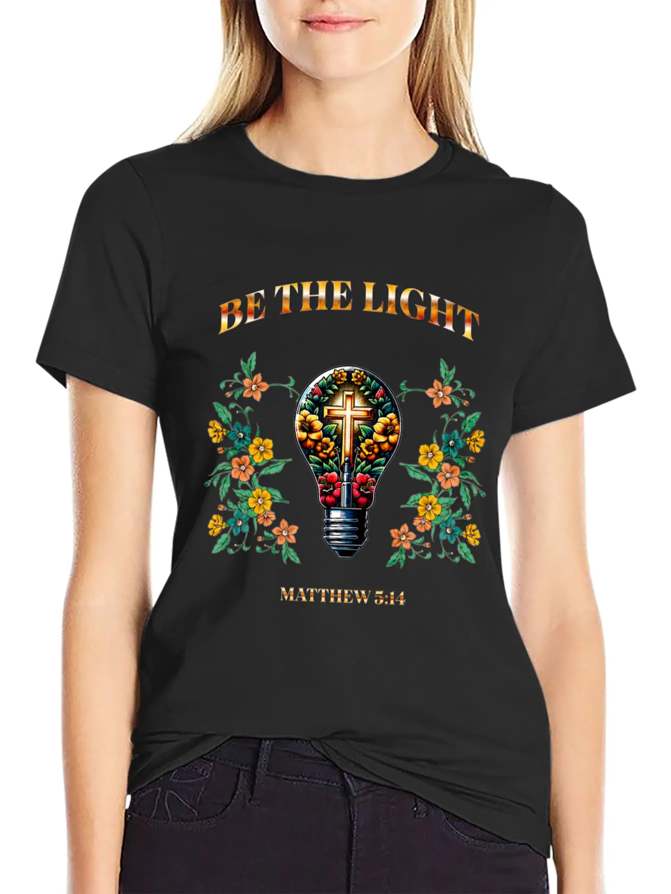 Be The Light Unisex Short Sleeve Soft Cotton T-Shirt – Casual Everyday Wear