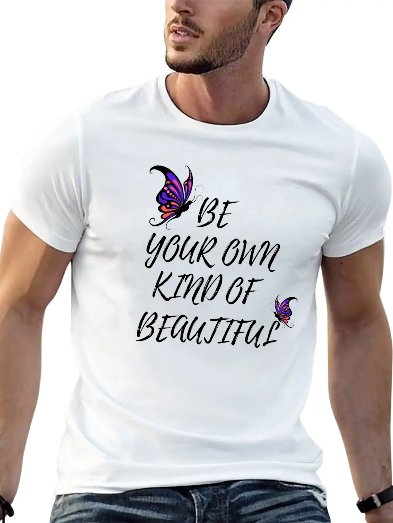 BE YOUR OWN KIND OF BEAUTIFUL Unisex Short Sleeve Soft Cotton T-Shirt – Casual Everyday Wear