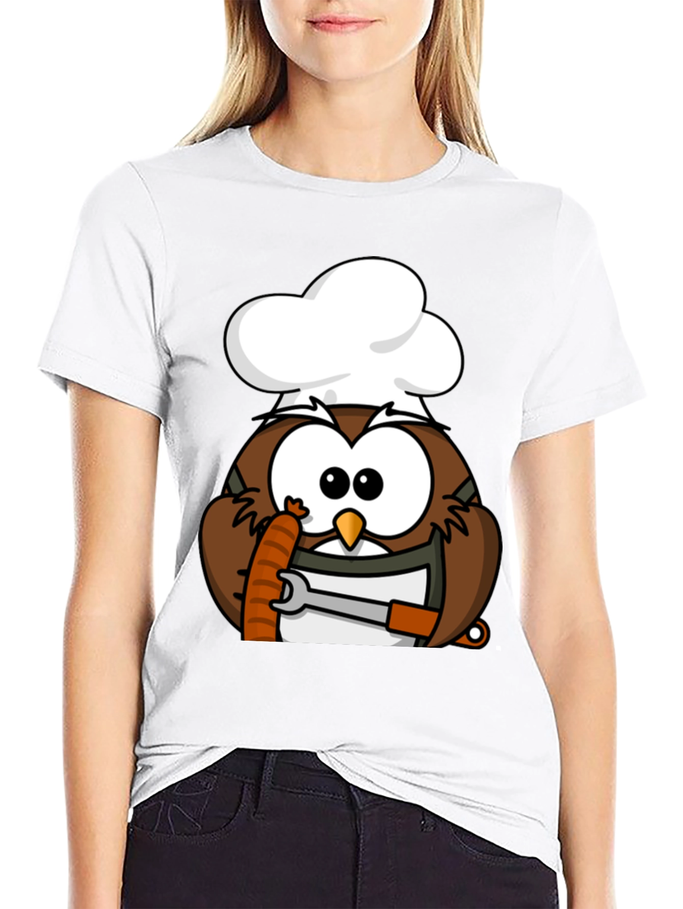 Chef Owl T-Shirt - Funny Cartoon Cook Tee