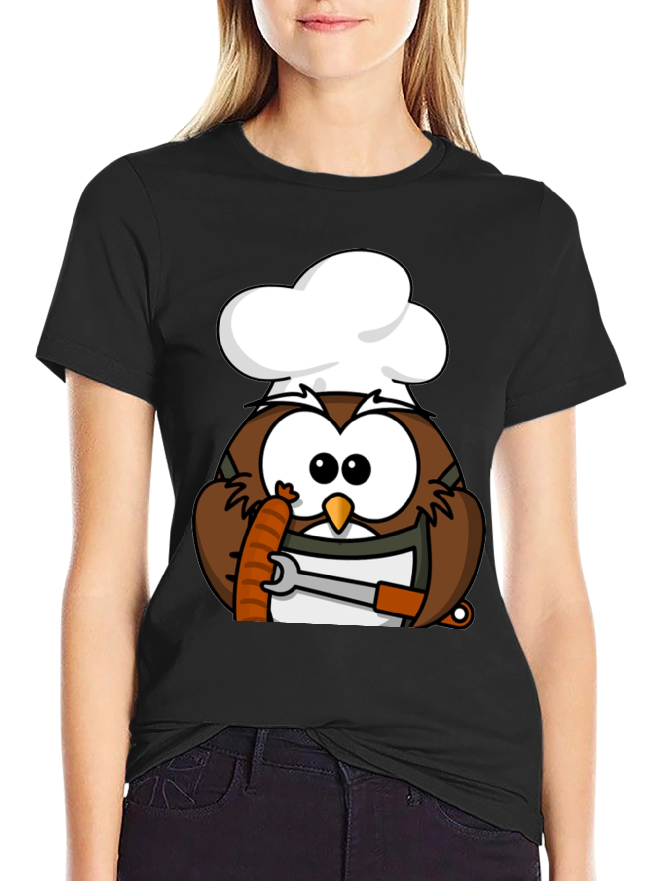 Chef Owl T-Shirt - Funny Cartoon Cook Tee