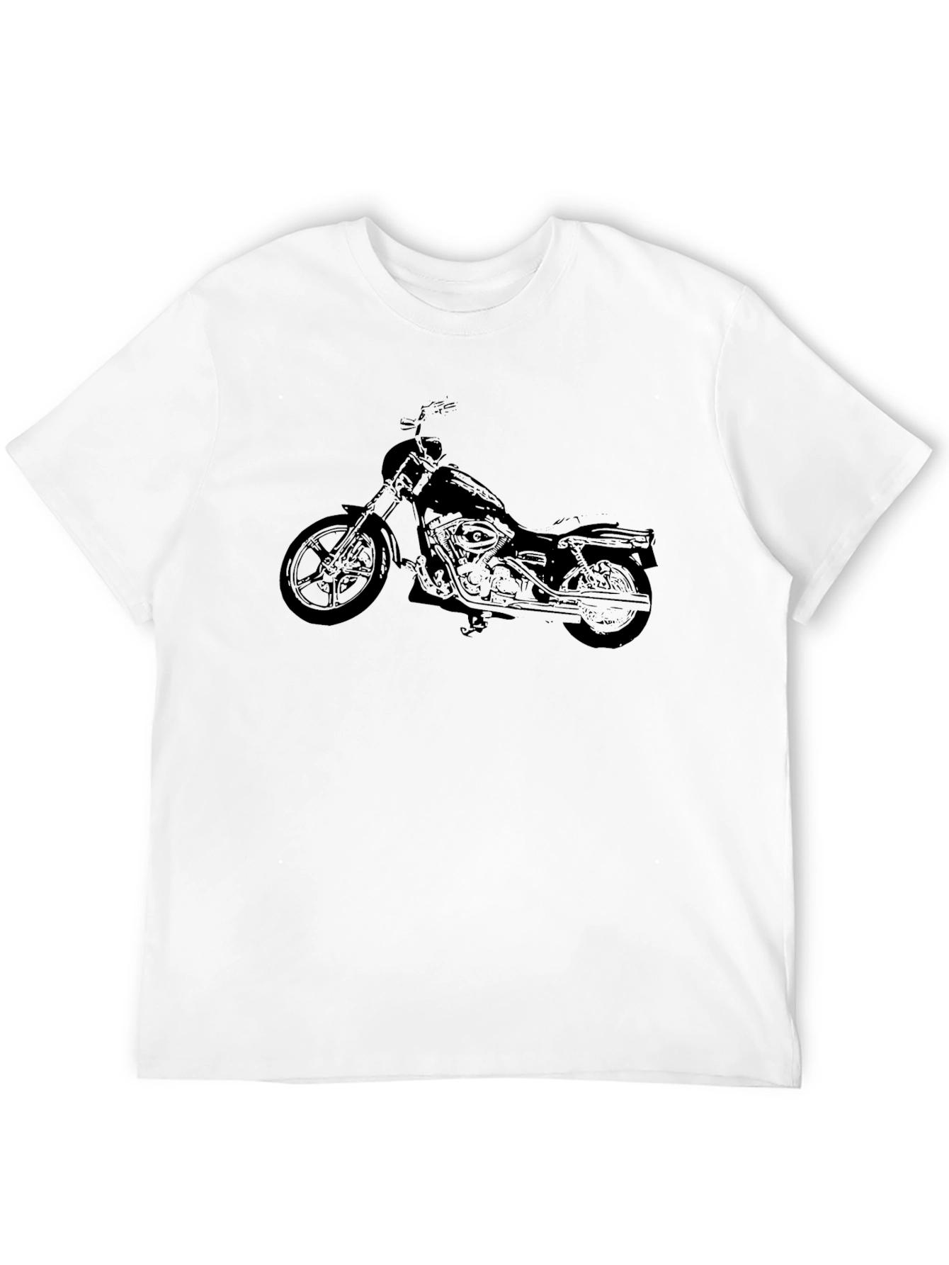 Mens Black Motorcycle Graphic T-Shirt