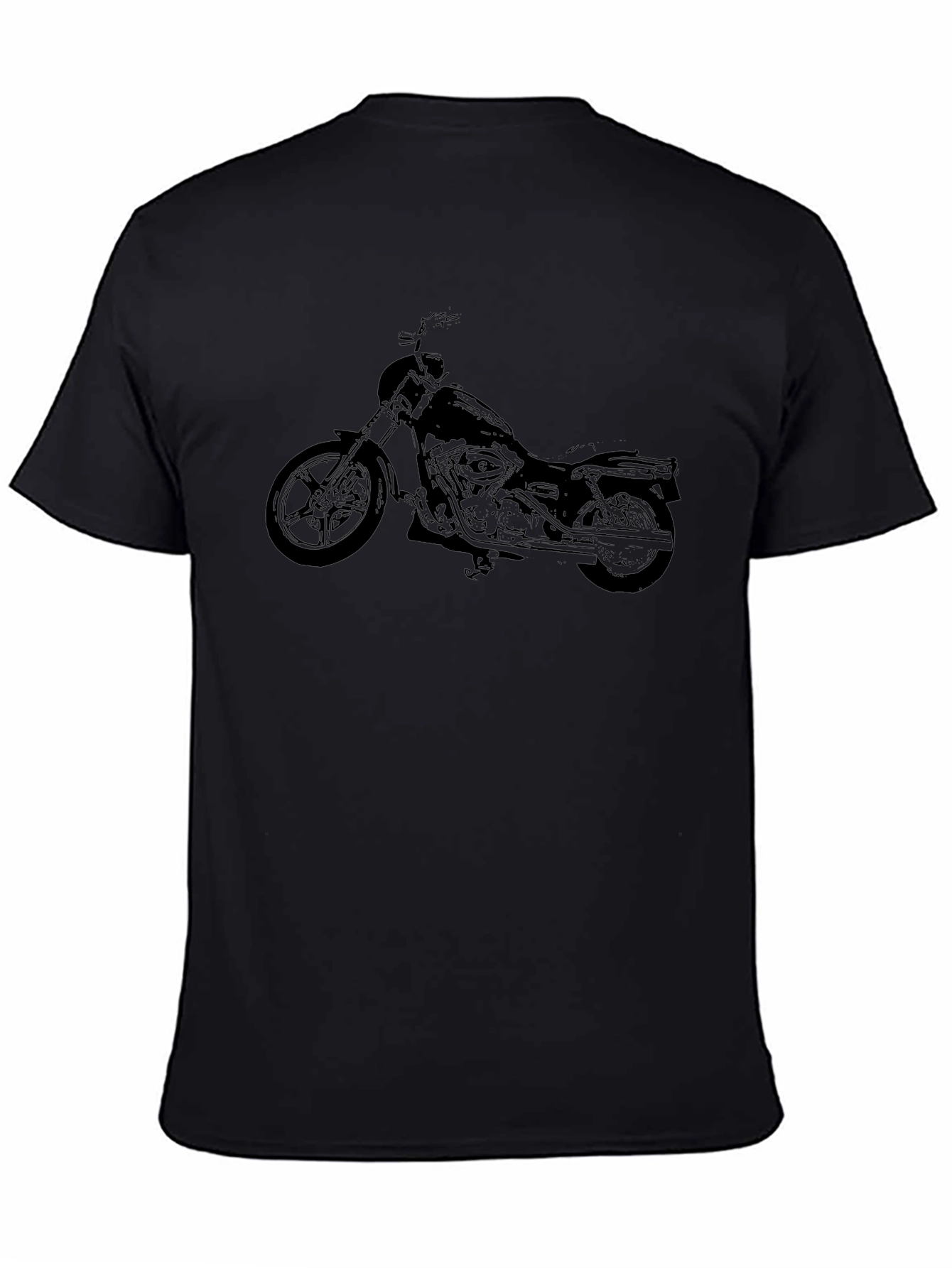 Mens Black Motorcycle Graphic T-Shirt