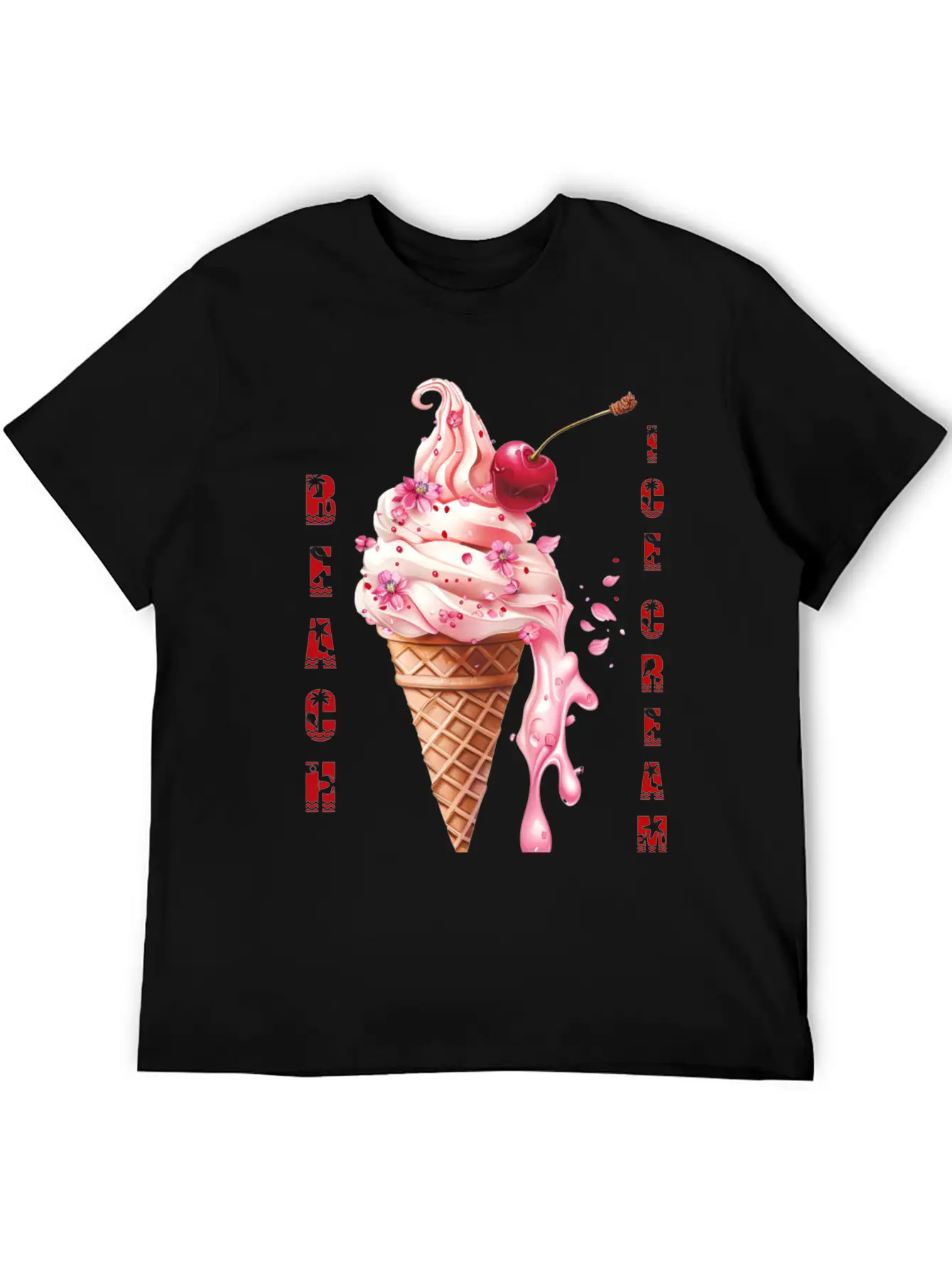 Beach Ice Cream Delight Stylish Everyday T-Shirt – Unisex Basic Cotton Tee