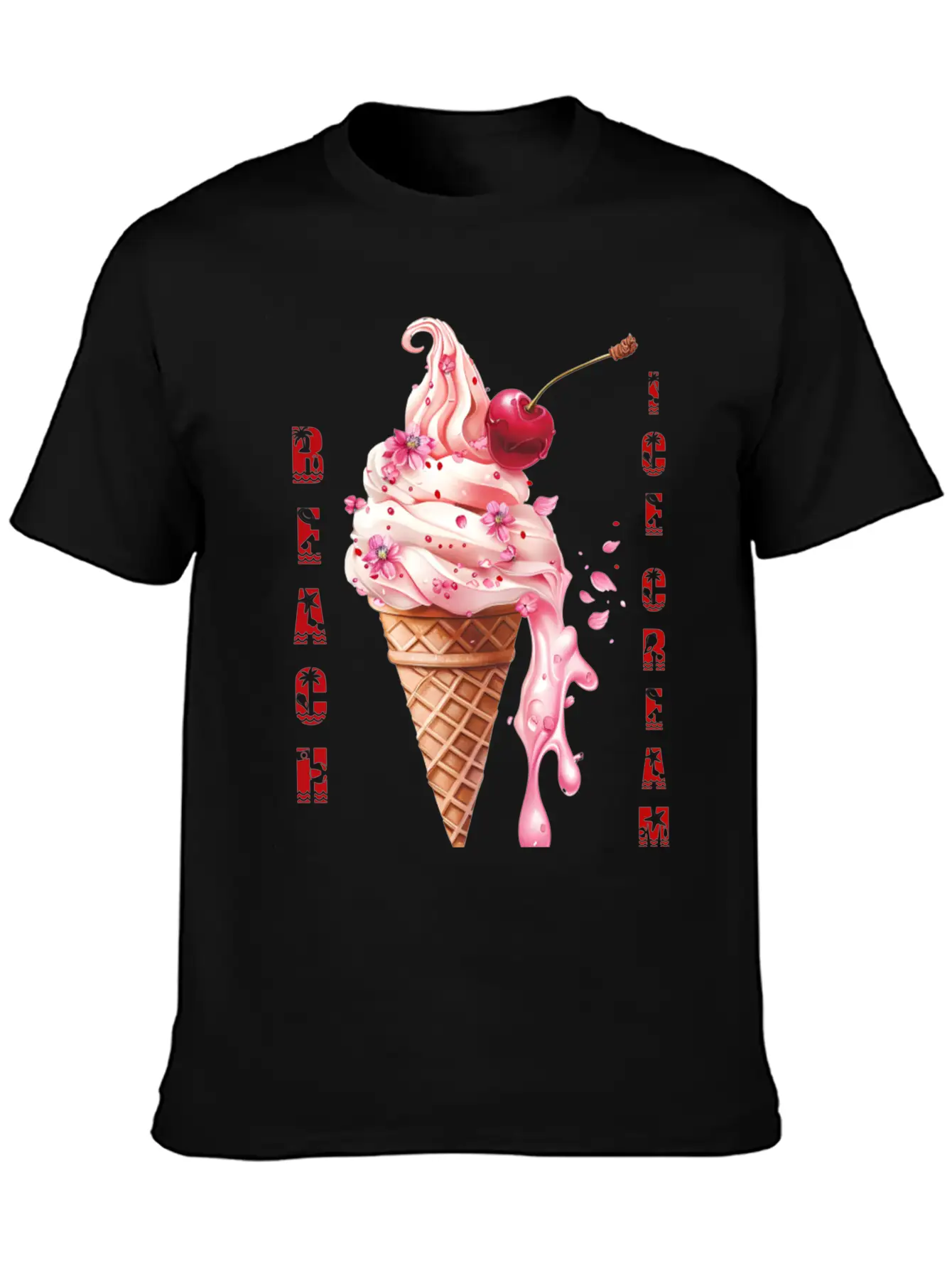 Beach Ice Cream Delight Stylish Everyday T-Shirt – Unisex Basic Cotton Tee