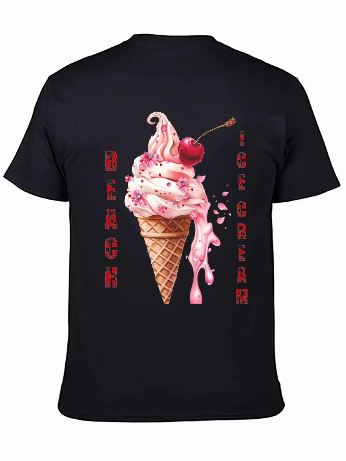 Beach Ice Cream Delight Stylish Everyday T-Shirt – Unisex Basic Cotton Tee