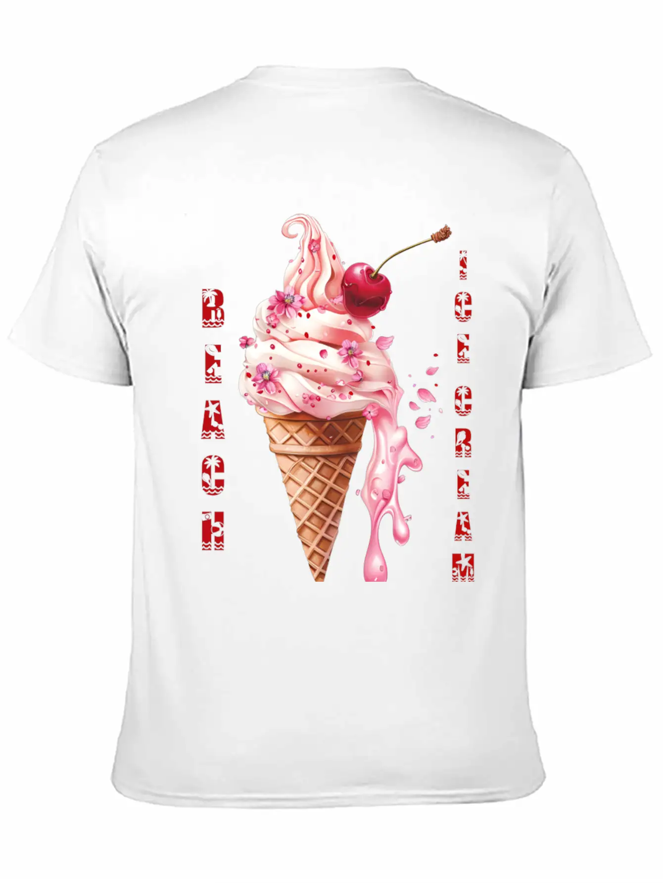 Beach Ice Cream Delight Stylish Everyday T-Shirt – Unisex Basic Cotton Tee