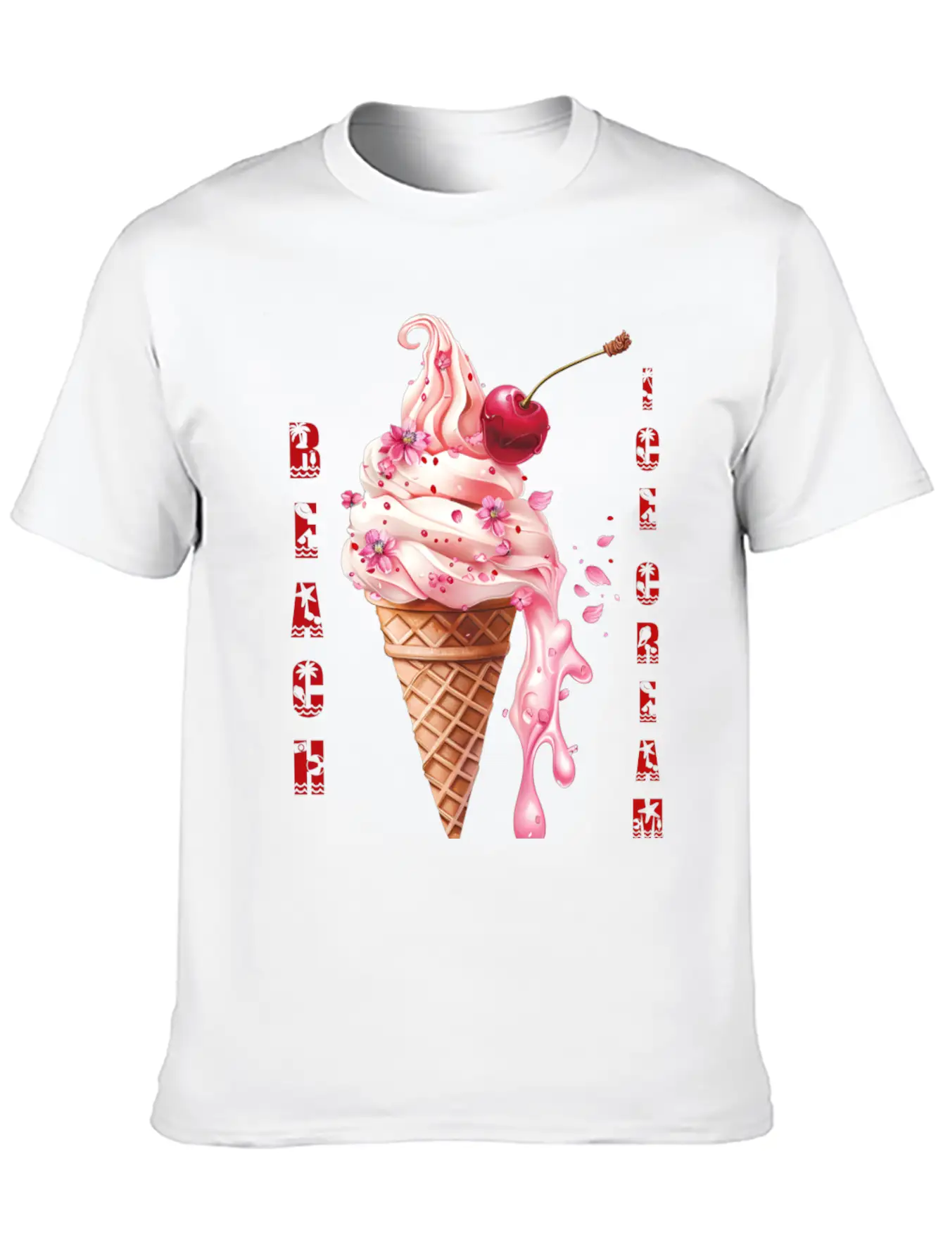Beach Ice Cream Delight Stylish Everyday T-Shirt – Unisex Basic Cotton Tee