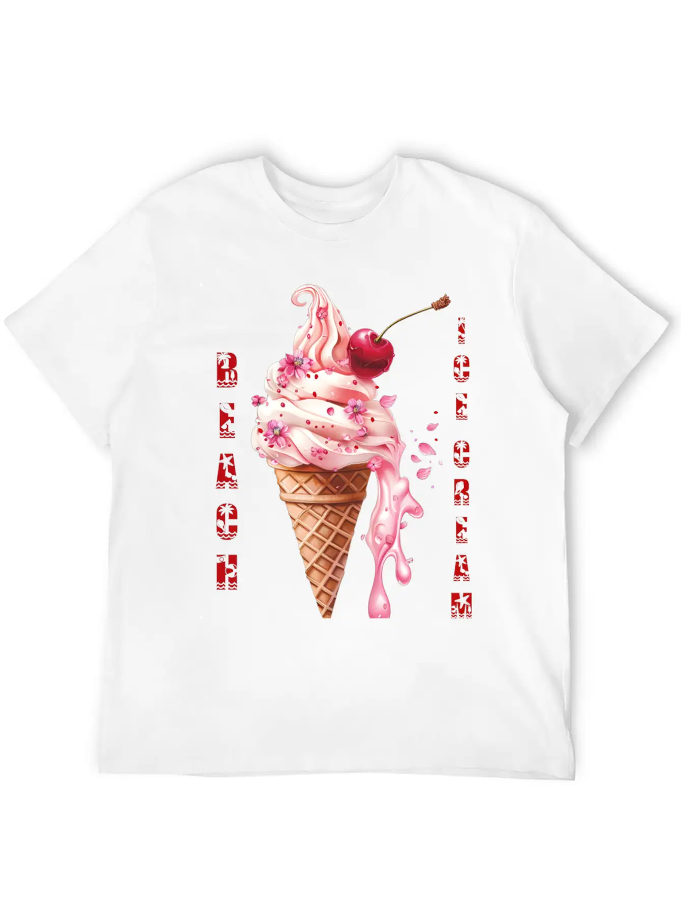 Beach Ice Cream Delight Stylish Everyday T-Shirt – Unisex Basic Cotton Tee