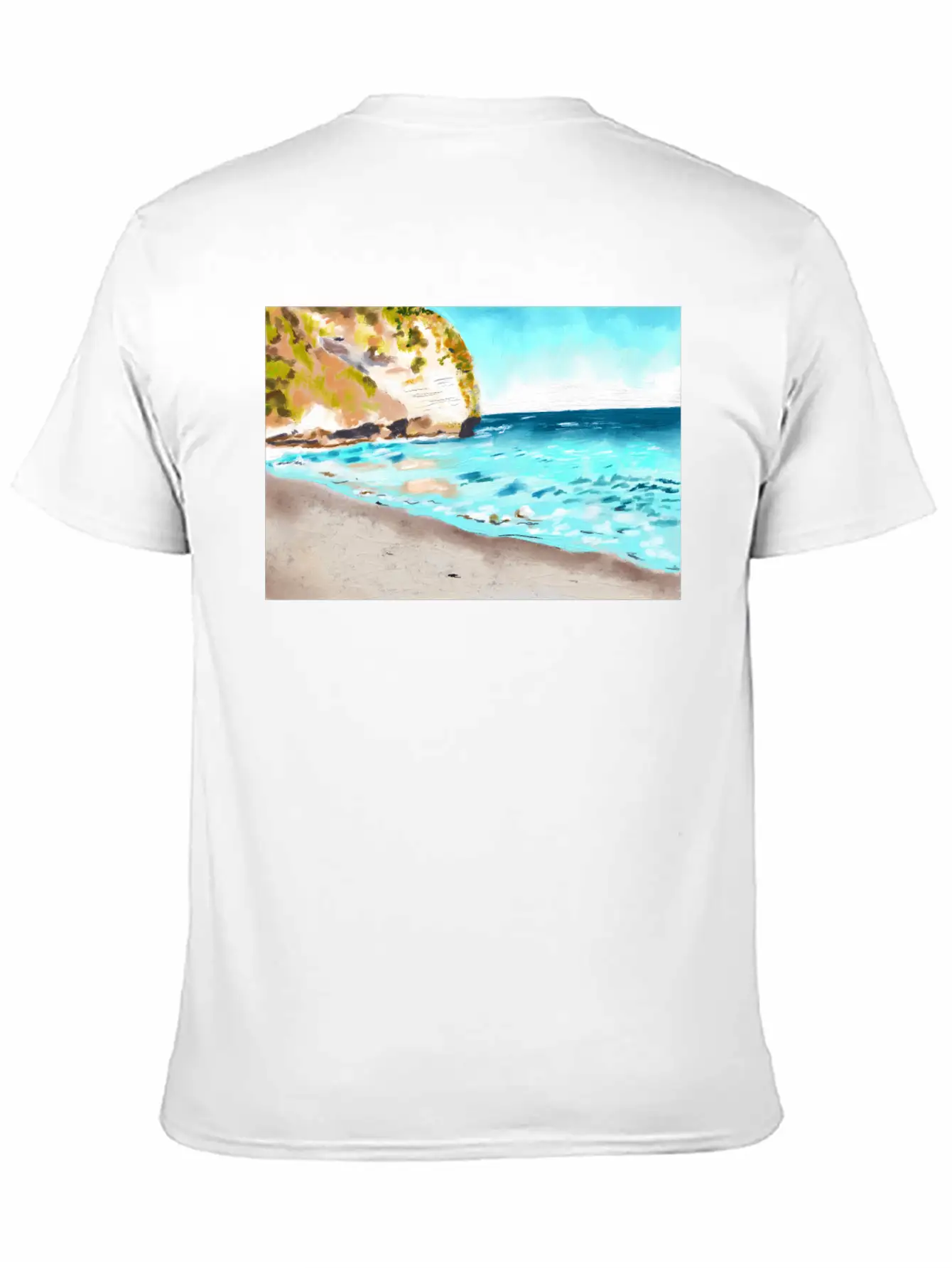 Beach Landscape On A Sunny Day Stylish Everyday T-Shirt – Unisex Basic Cotton Tee