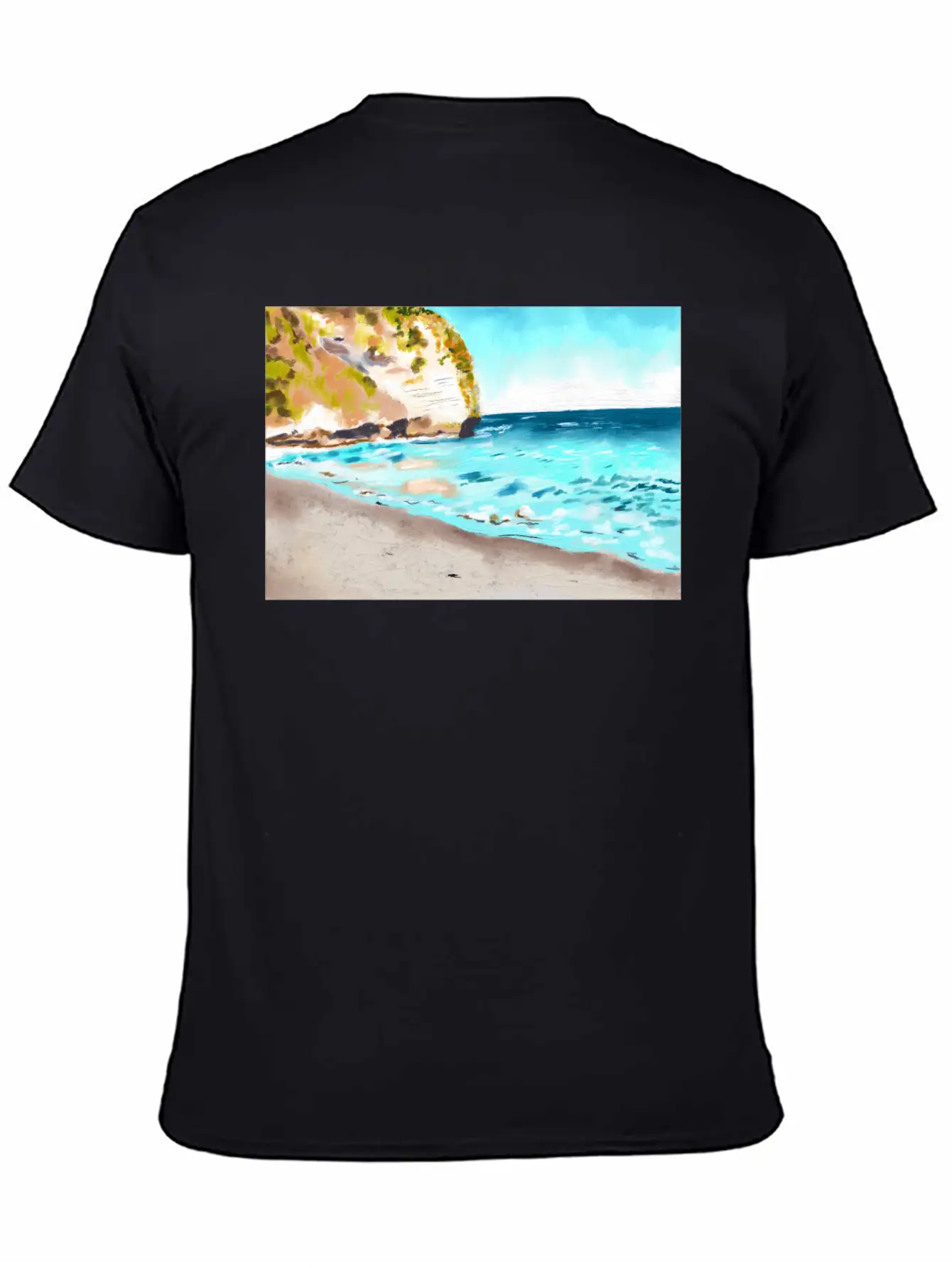 Beach Landscape On A Sunny Day Stylish Everyday T-Shirt – Unisex Basic Cotton Tee