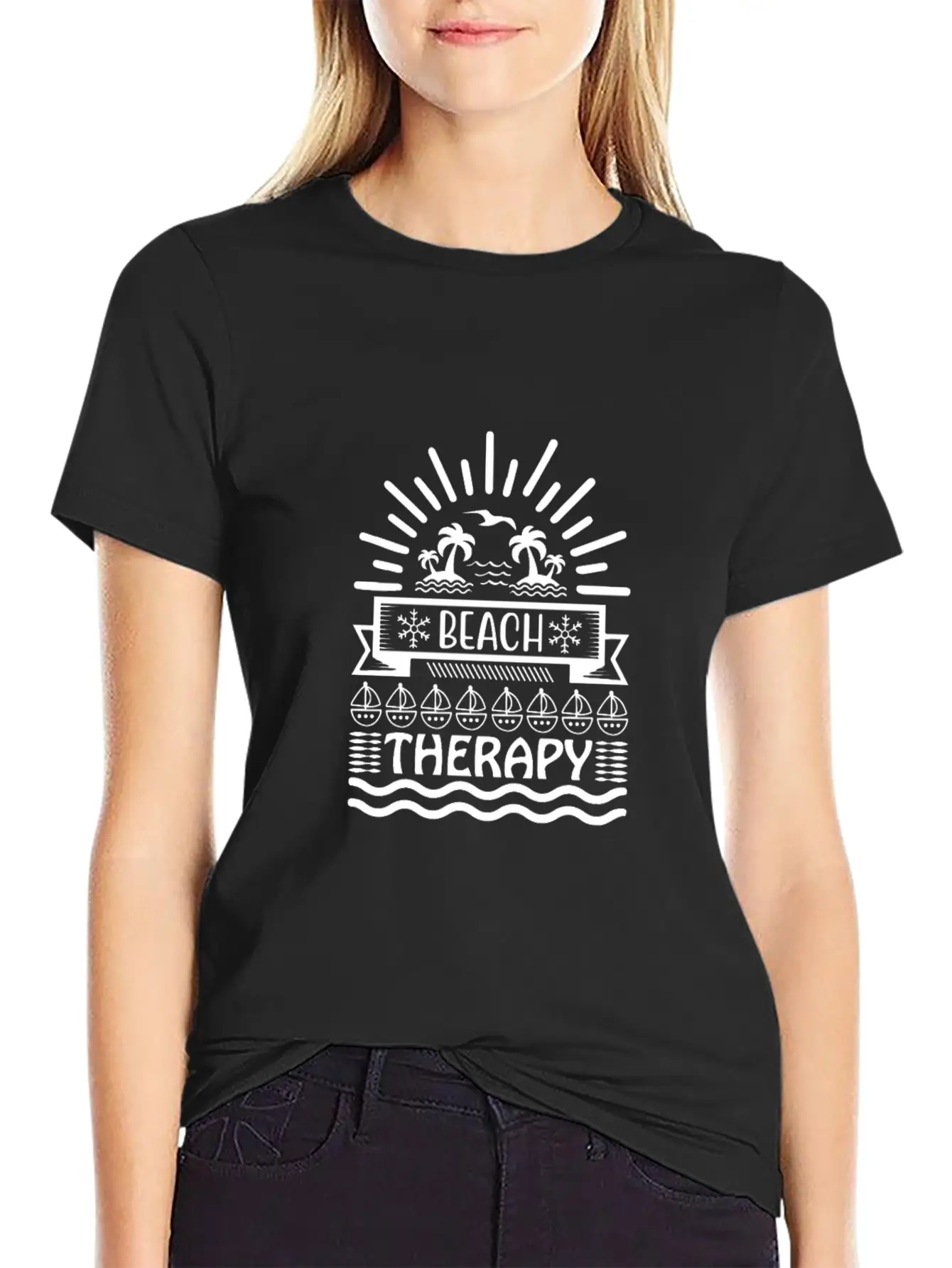 Beach Therapy Comfortable Minimalist Graphic Tee – Summer Style Essential