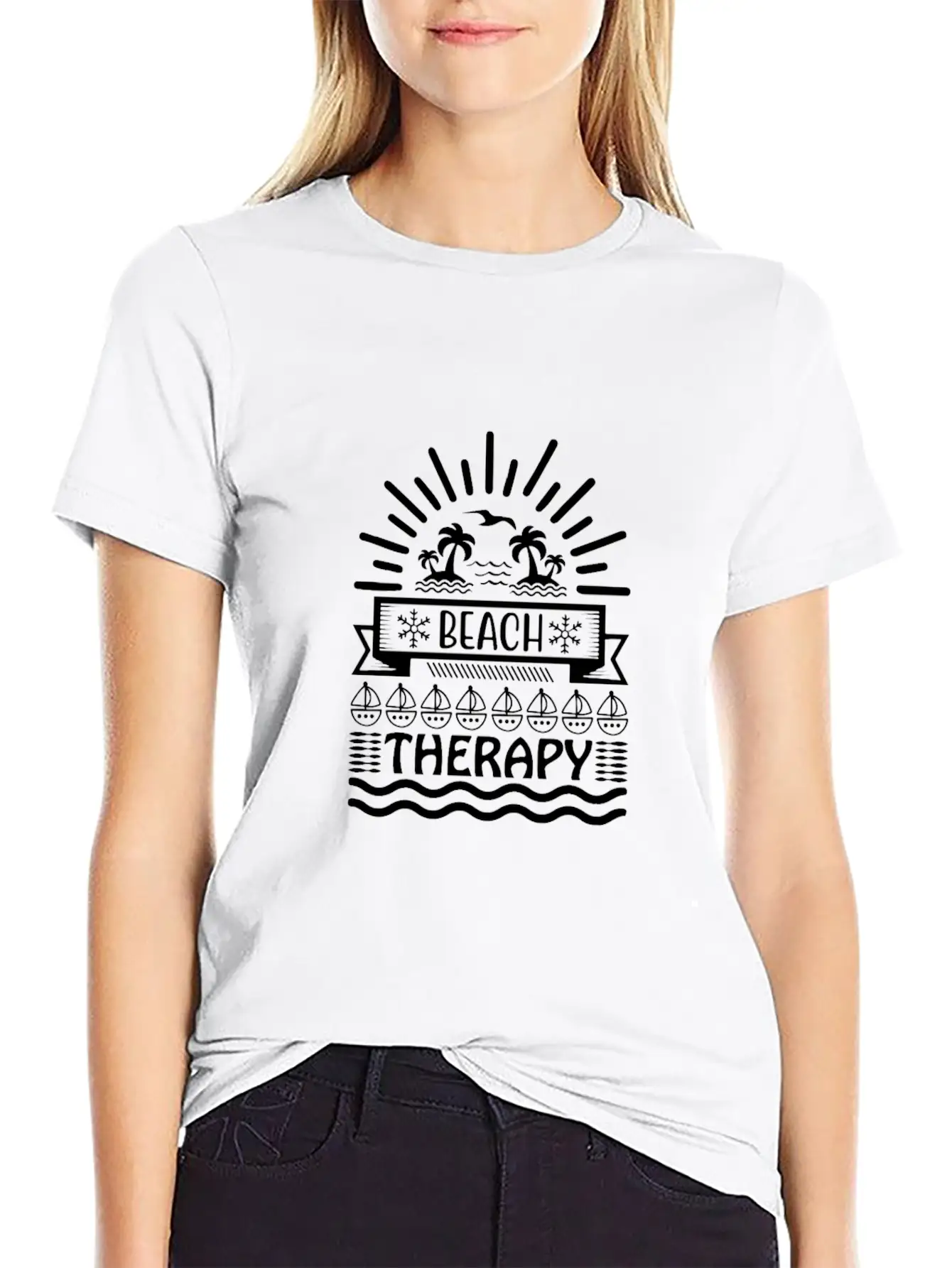 Beach Therapy Comfortable Minimalist Graphic Tee – Summer Style Essential