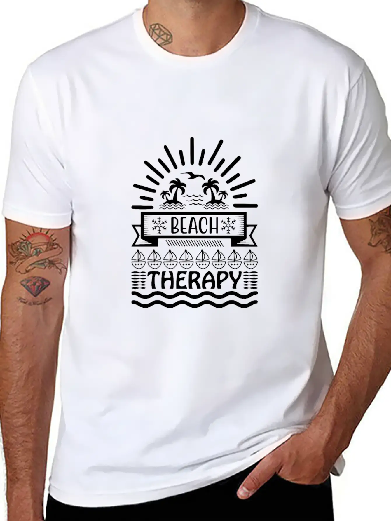 Beach Therapy Comfortable Minimalist Graphic Tee – Summer Style Essential