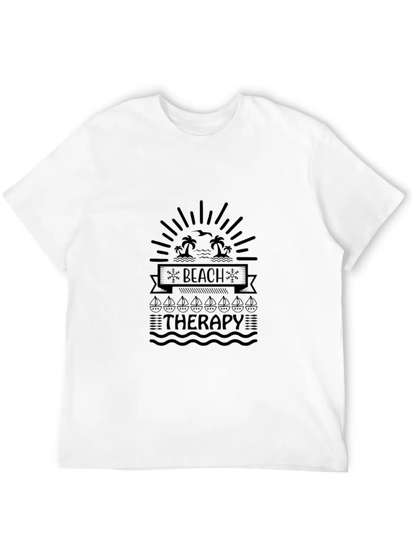 Beach Therapy Comfortable Minimalist Graphic Tee – Summer Style Essential