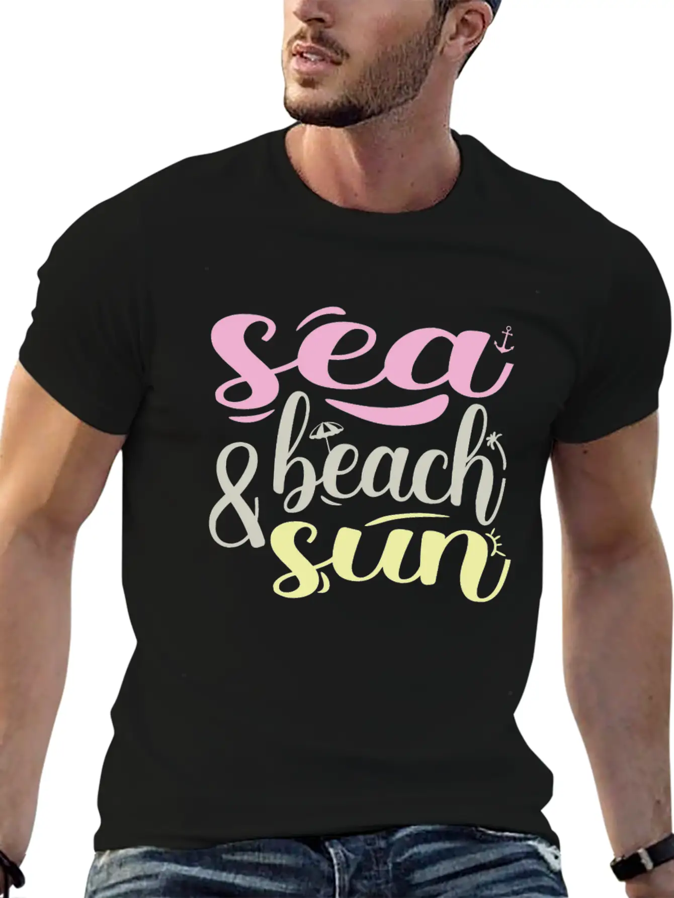 Beach Unisex Short Sleeve Soft Cotton T-Shirt – Casual Everyday Wear